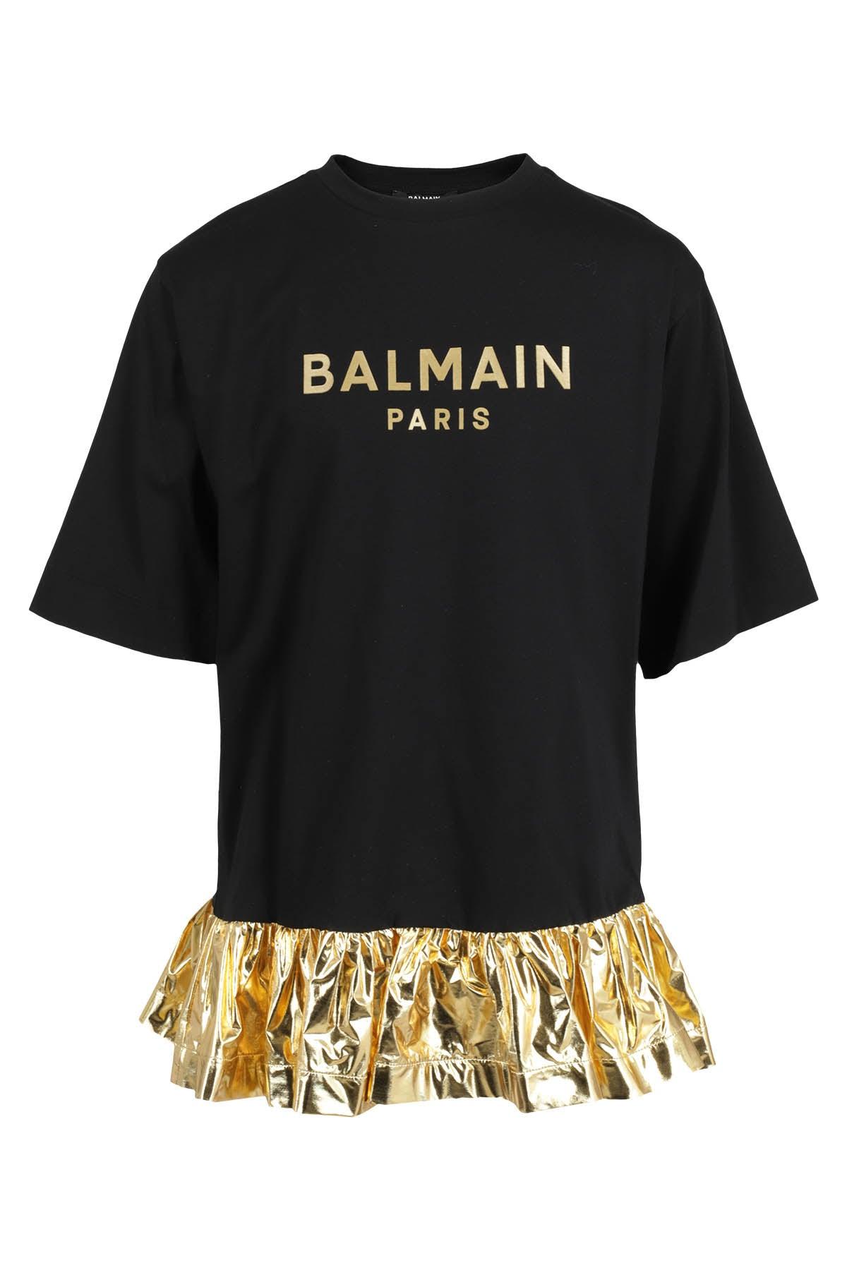 Balmain Logo Printed Crewneck T-shirt Dress