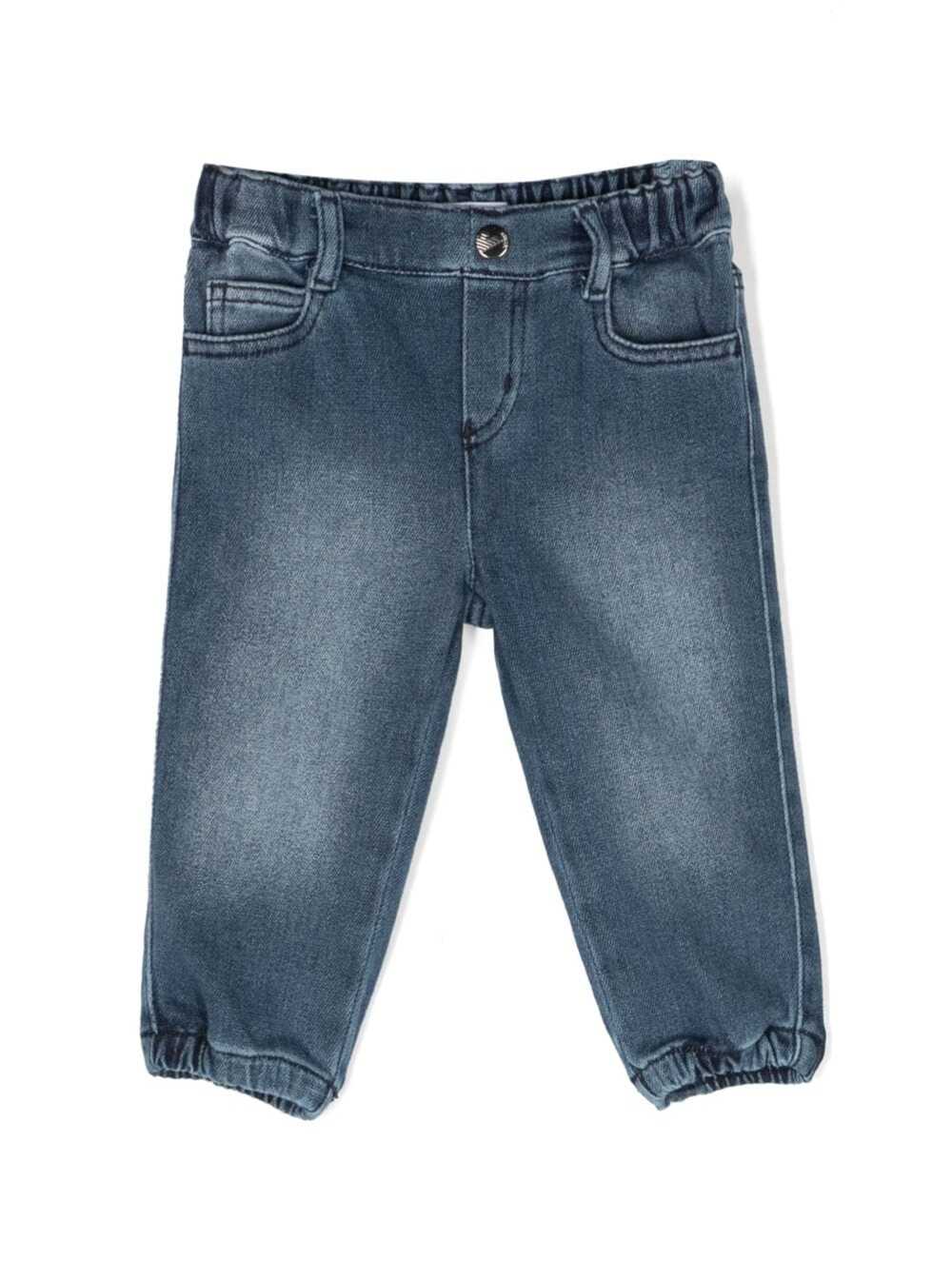 Shop Emporio Armani Pantalone 5 Tasche In Denim Blu Md