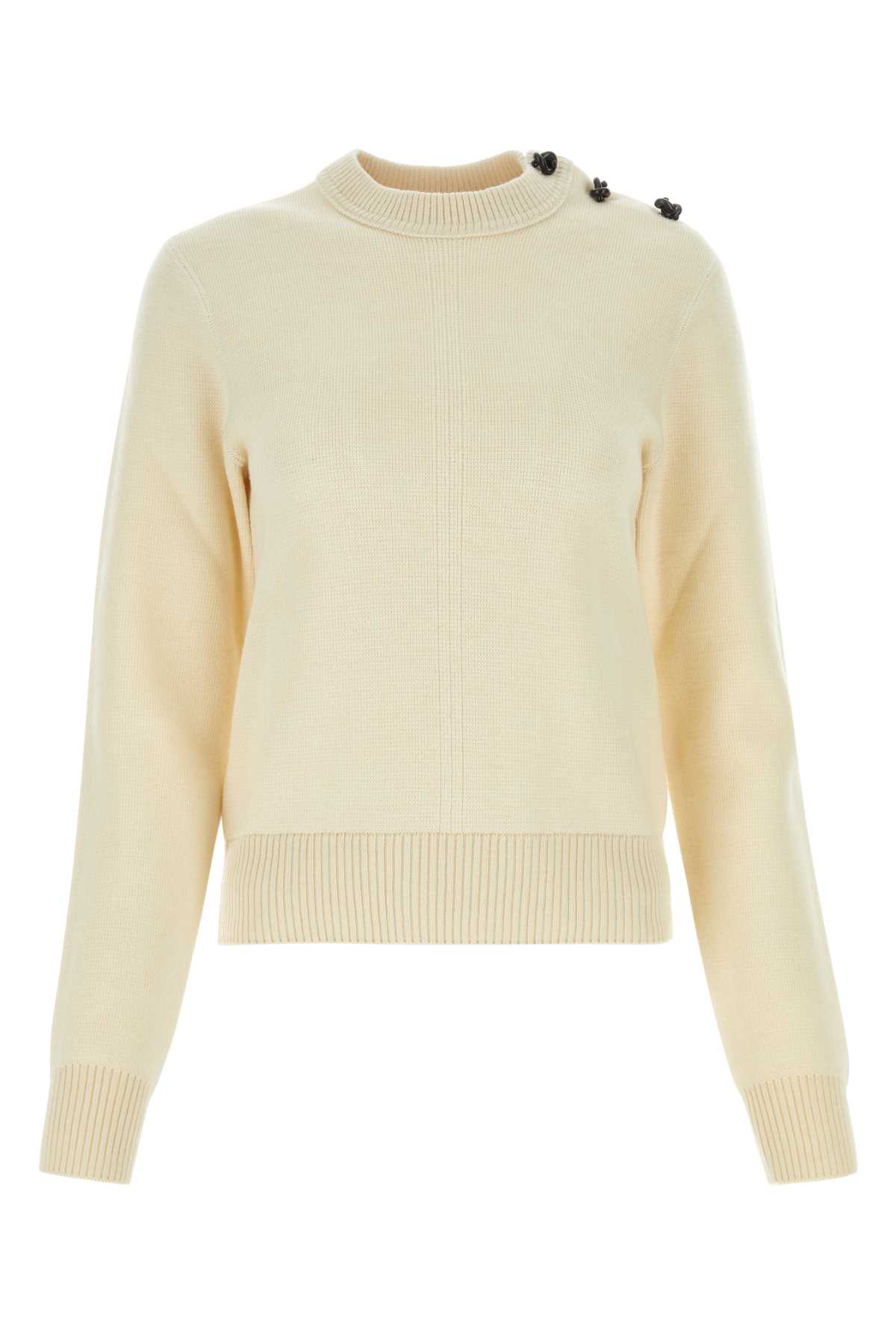 Shop Bottega Veneta Ivory Wool Sweater In Dove