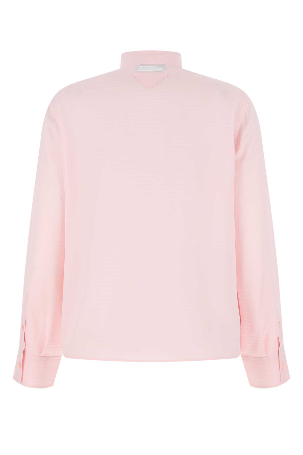 Shop Prada Pastel Pink Crepe Shirt In F0028