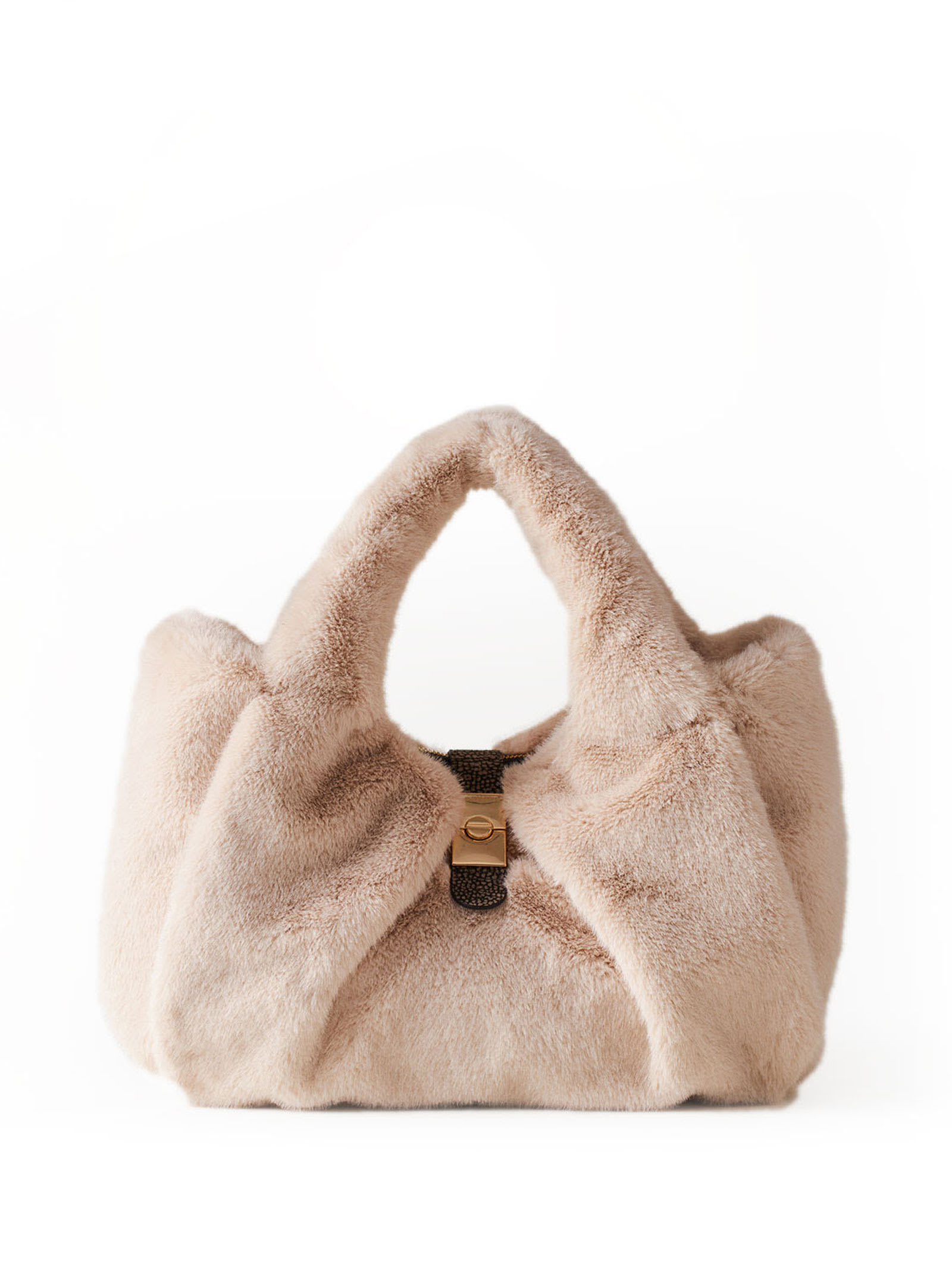 Borbonese Medium Cortina Shopping Bag In Faux-fur
