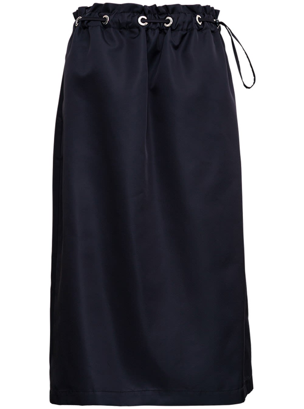 Tessa Black Nylon Skirt With Drawstring