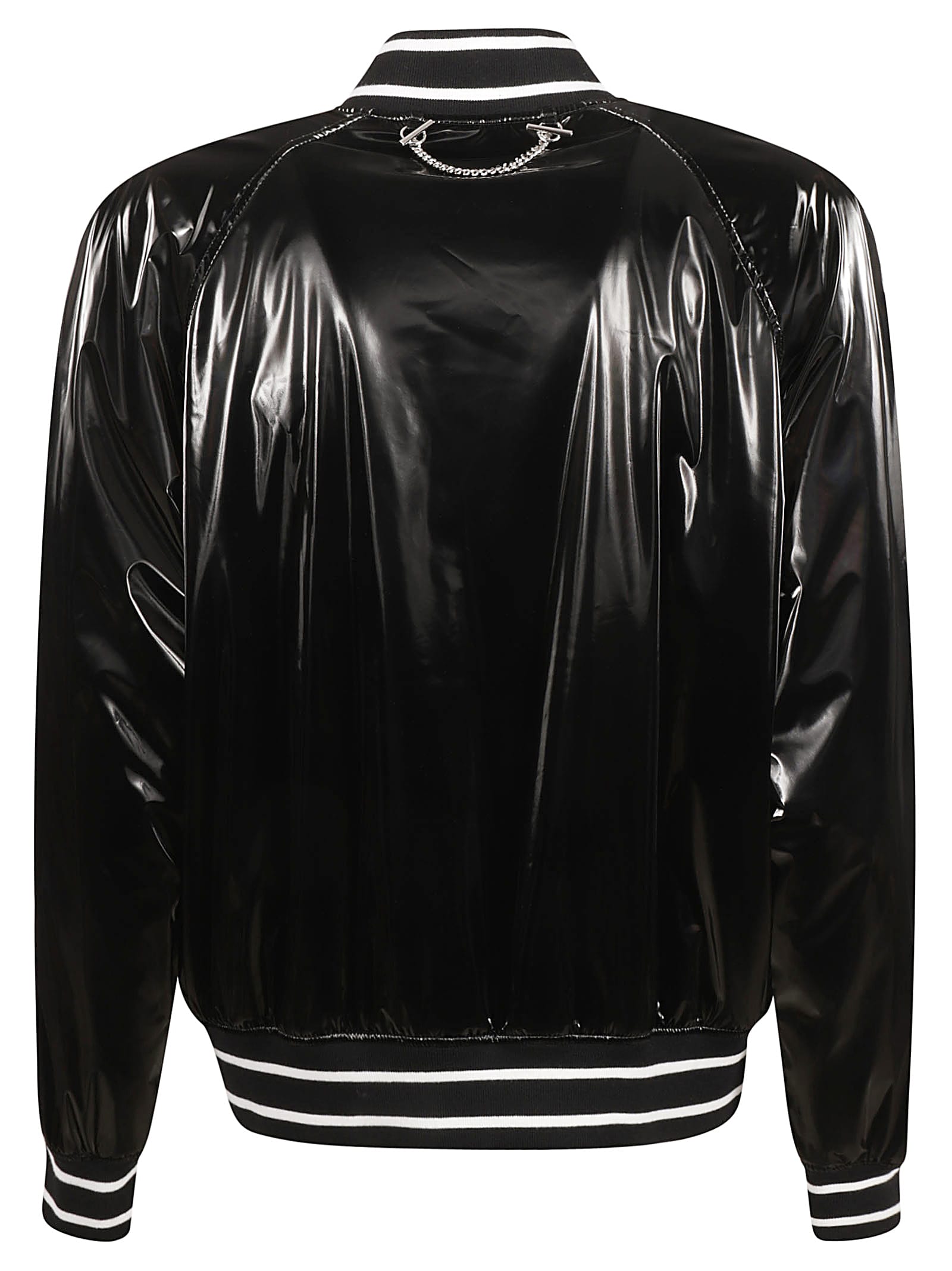 Shop Alexander Mcqueen Stripe Trimmed Oversized Bomber In Black