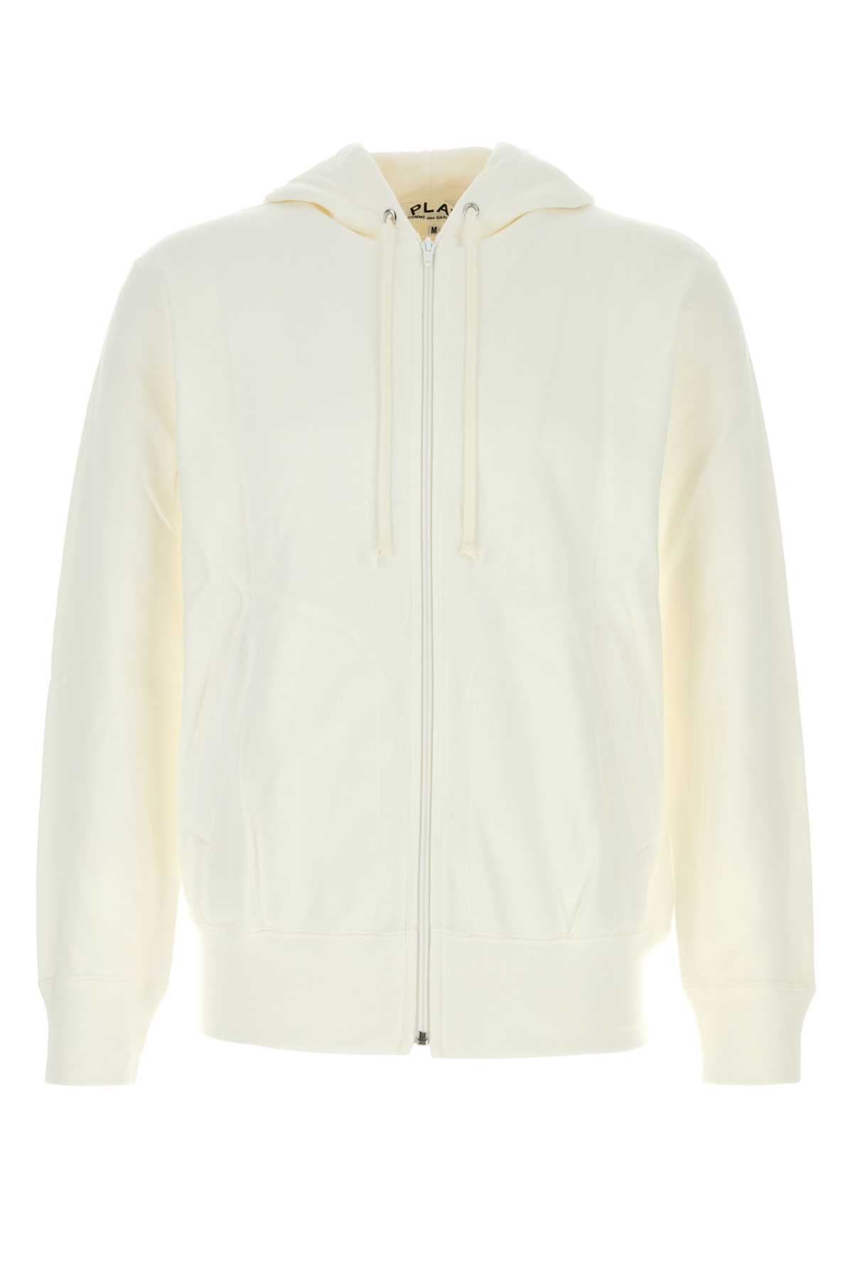 Comme des Garçons Play White Cotton Sweatshirt