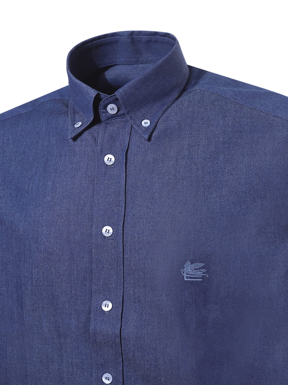 Shop Etro Shirt In Denim In Blue