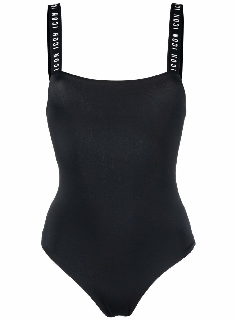 DSQUARED2 D-SQUARED2 WOMANS BLACK STRETCH ONE-PIECE SWIMSUI WITH ICON TRIMS