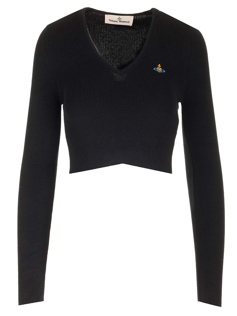 Shop Vivienne Westwood Bea Cropped Sweater In Black