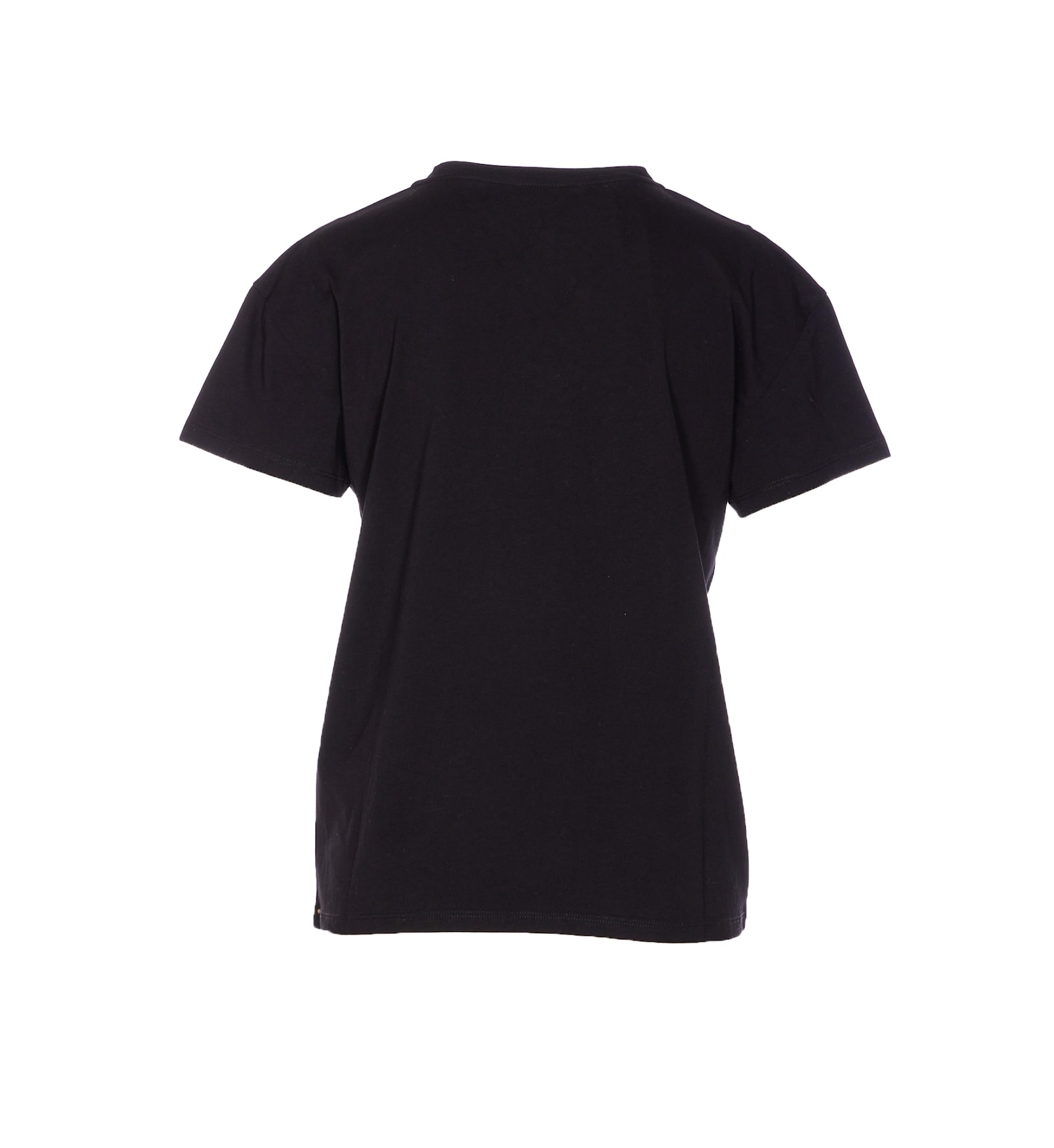 Liu •jo Crewneck Graphic Sequin Embellished T-shirt In Black
