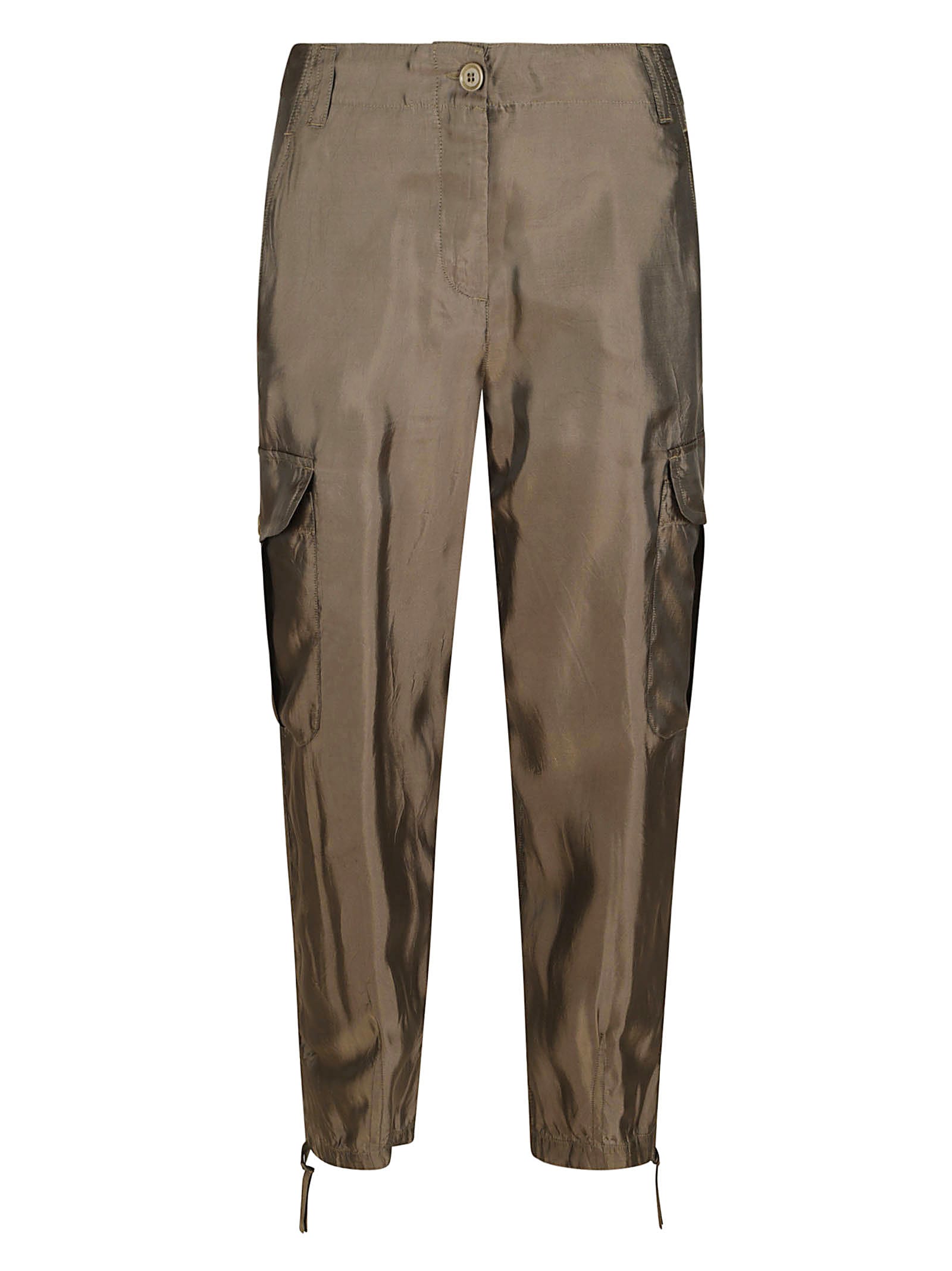 Shop Aspesi Cargo Buttoned Trousers In Military
