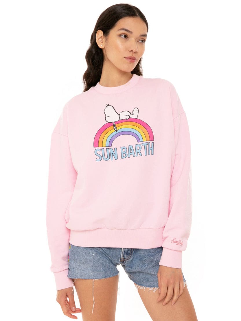 Mc2 Saint Barth Snoopy Pink Sweatshirt Peanuts Special Edition In Pink