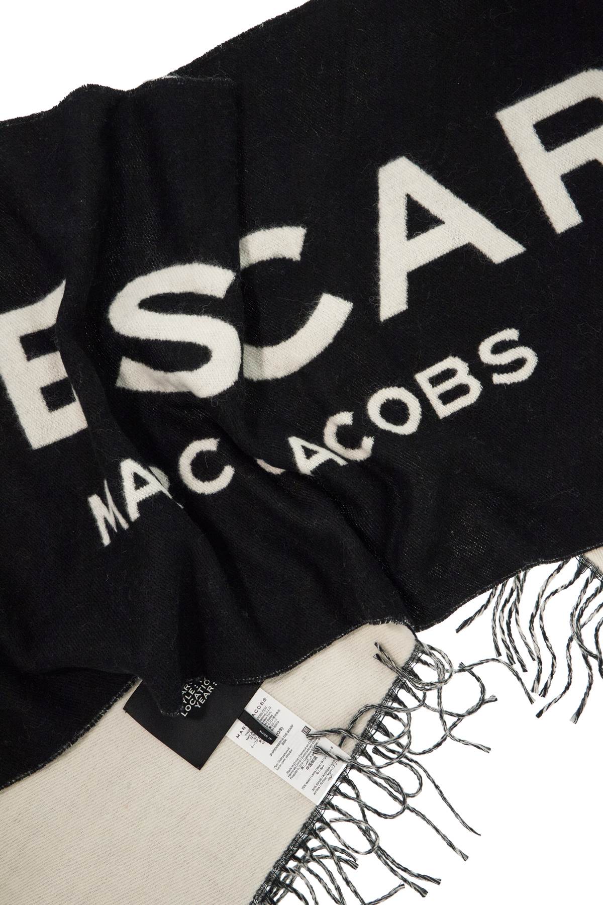 Marc Jacobs Reversible Logo Scarf In Black (black)