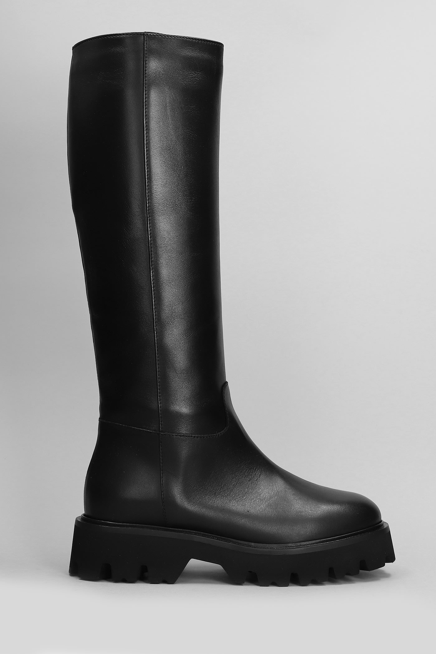 Fabio Rusconi Low Heels Boots In Black Leather