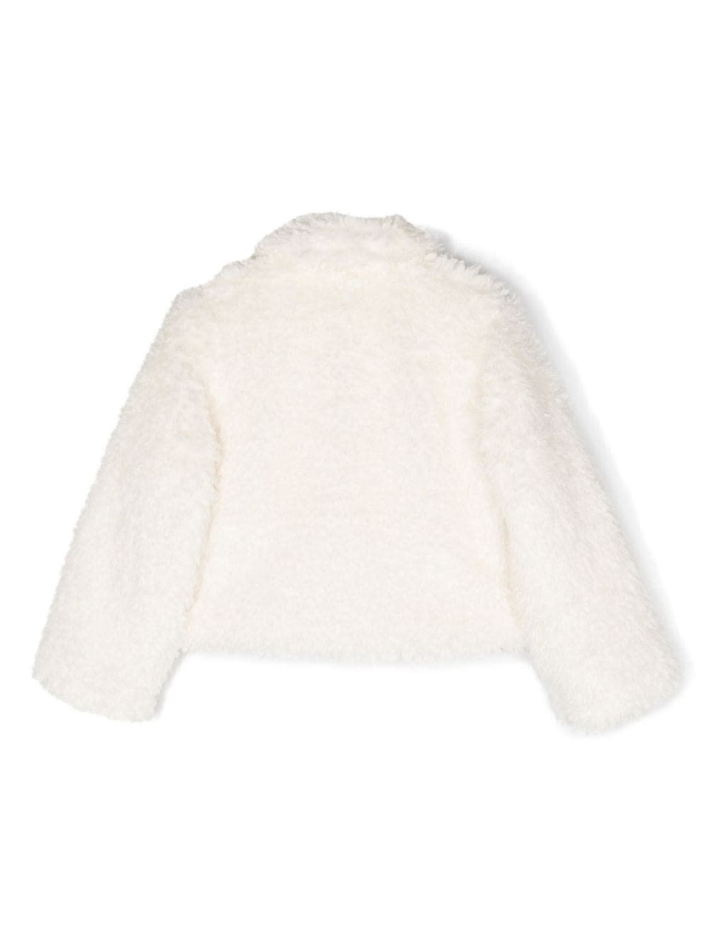 Shop Stella Mccartney White Borg Short Jacket In Bianco