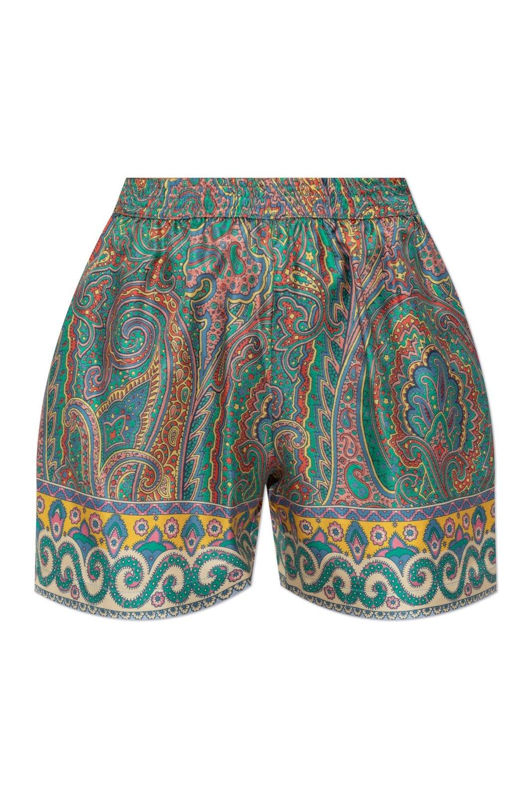 Paisley Printed Elasticated Waistband Shorts