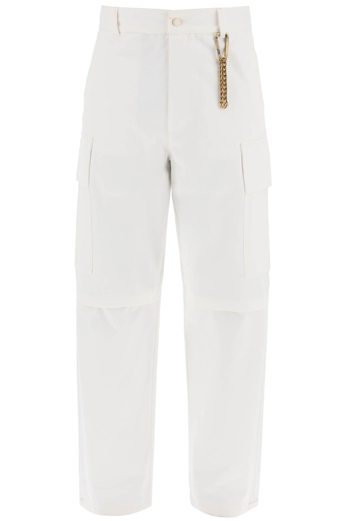 Shop Darkpark Saint Cotton Cargo Pants In Off White (white)