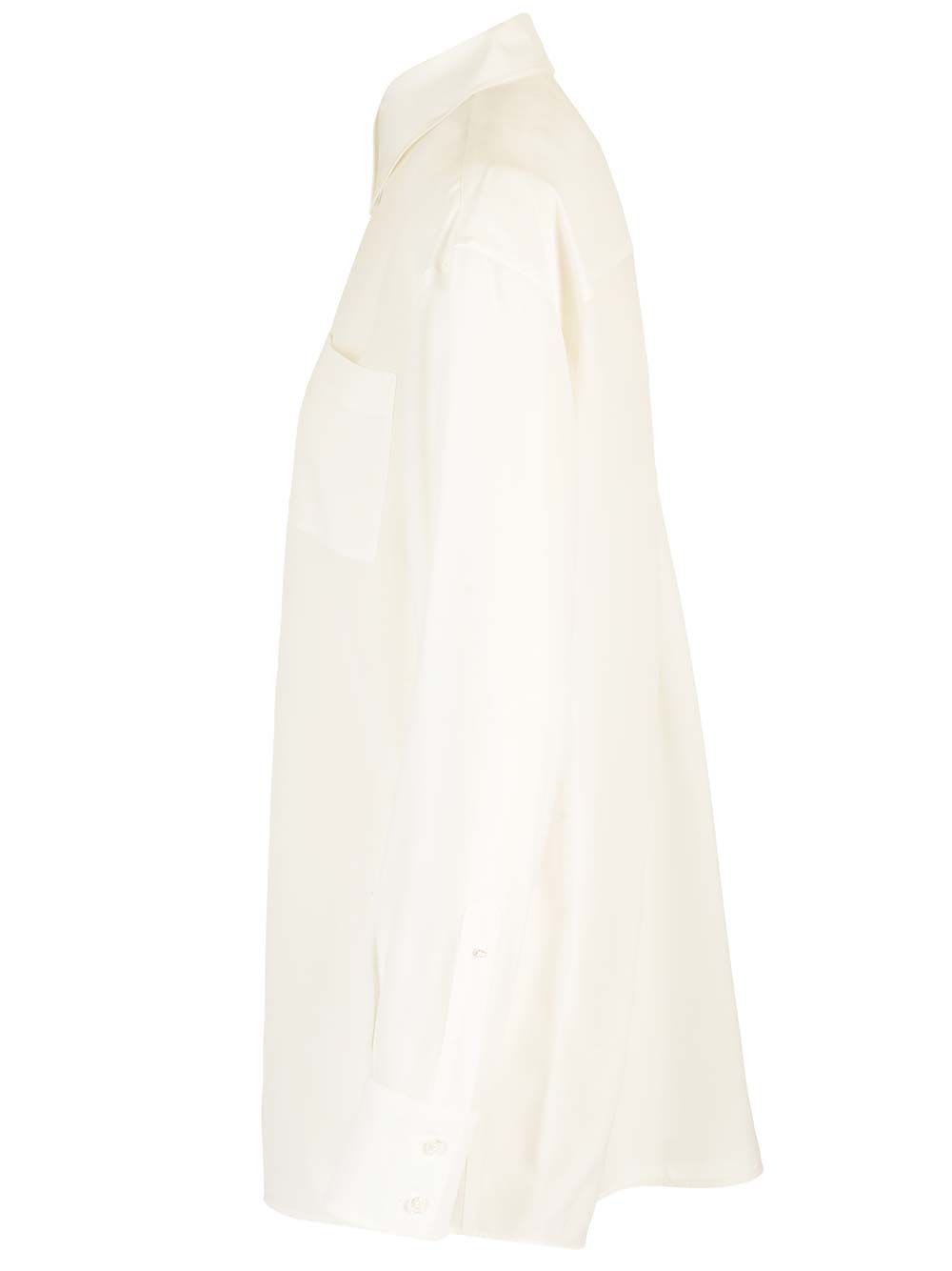 Sportmax Crepe De Chine Shirt In Bianco