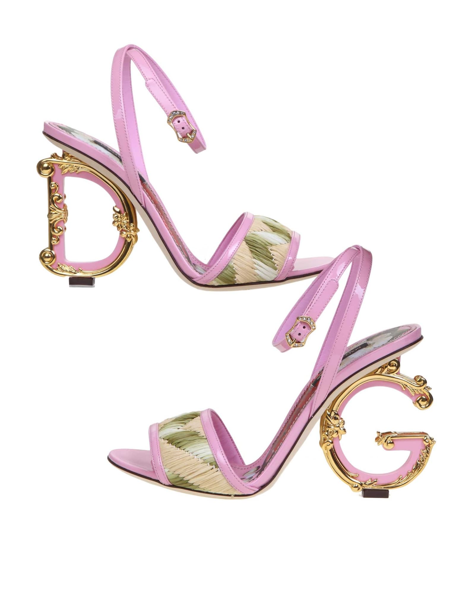 DOLCE & GABBANA KEIRA SANDAL IN PINK PAINT,11233302