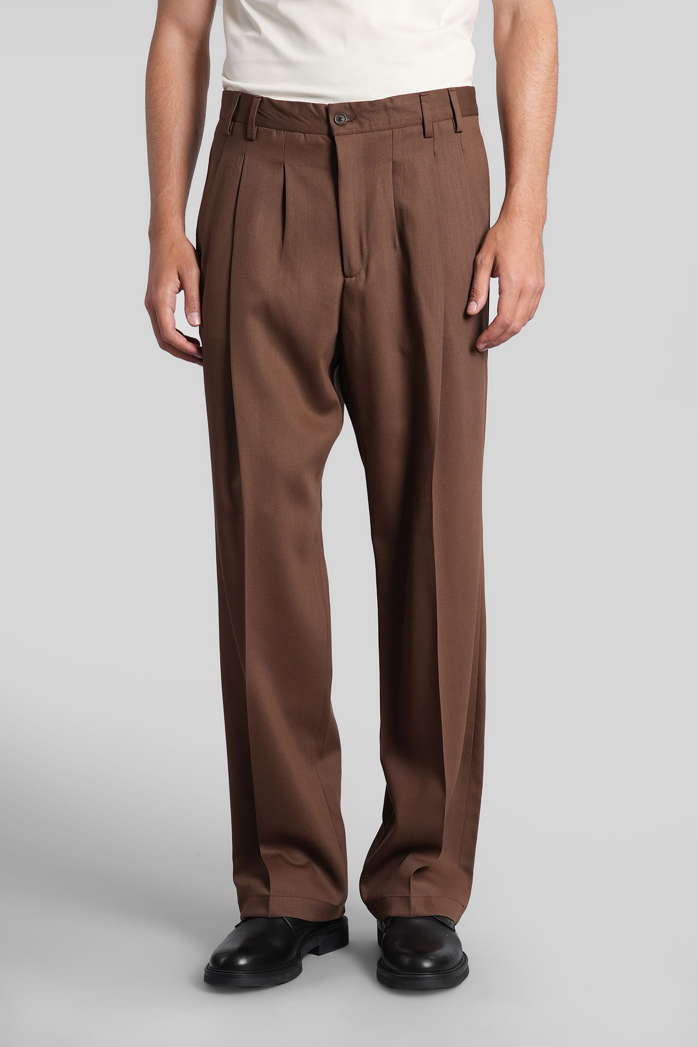 Costumein Norrie Pants In Brown Wool In Brown
