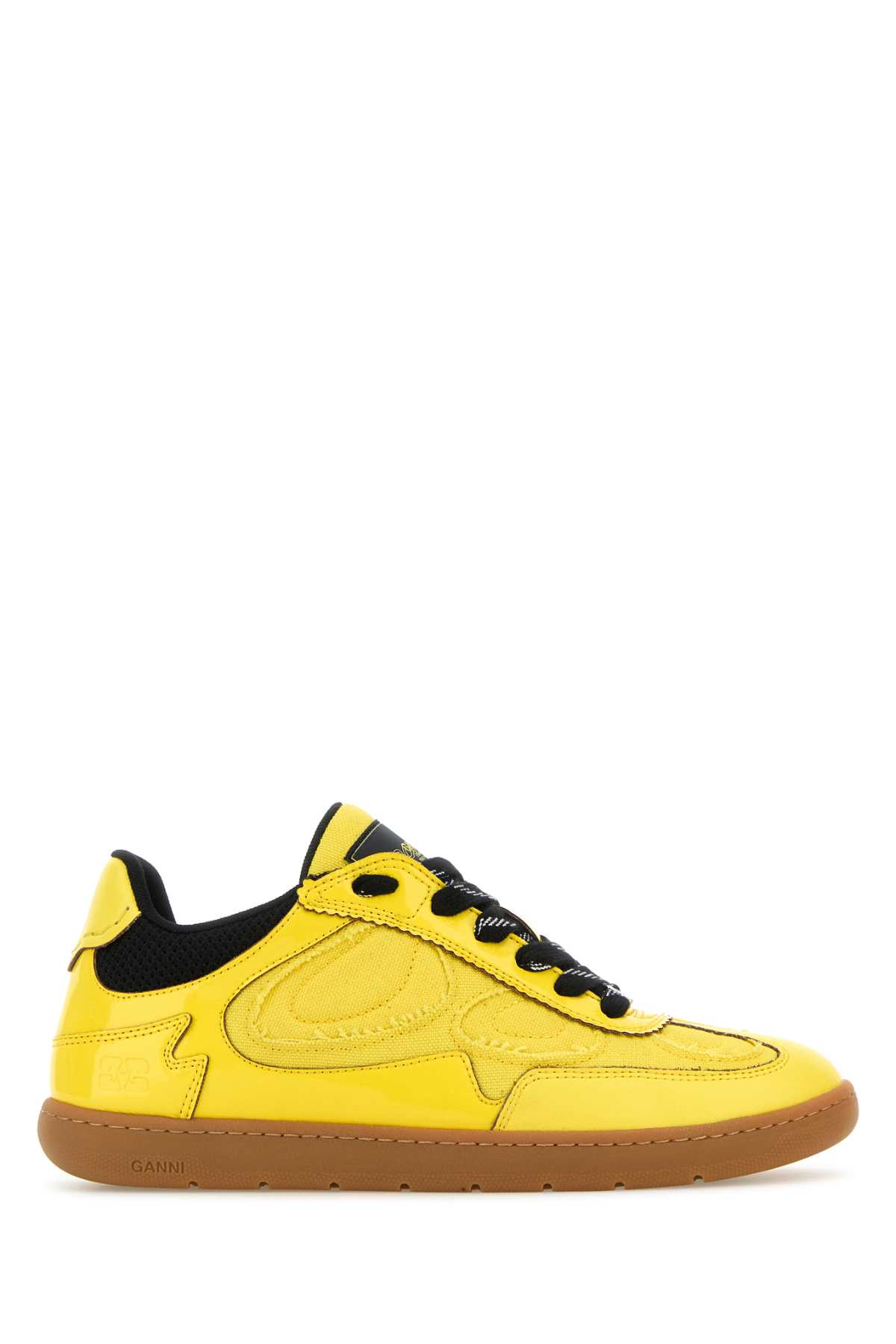 Yellow Synthetic Leather And Fabric Sneakers