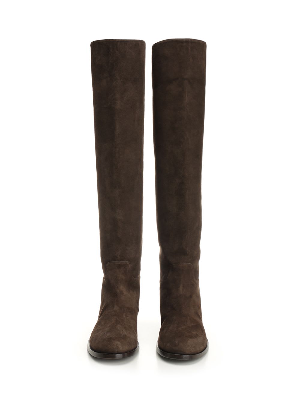 Dolce & Gabbana Lambskin Suede Boot Boots Brown In Brown