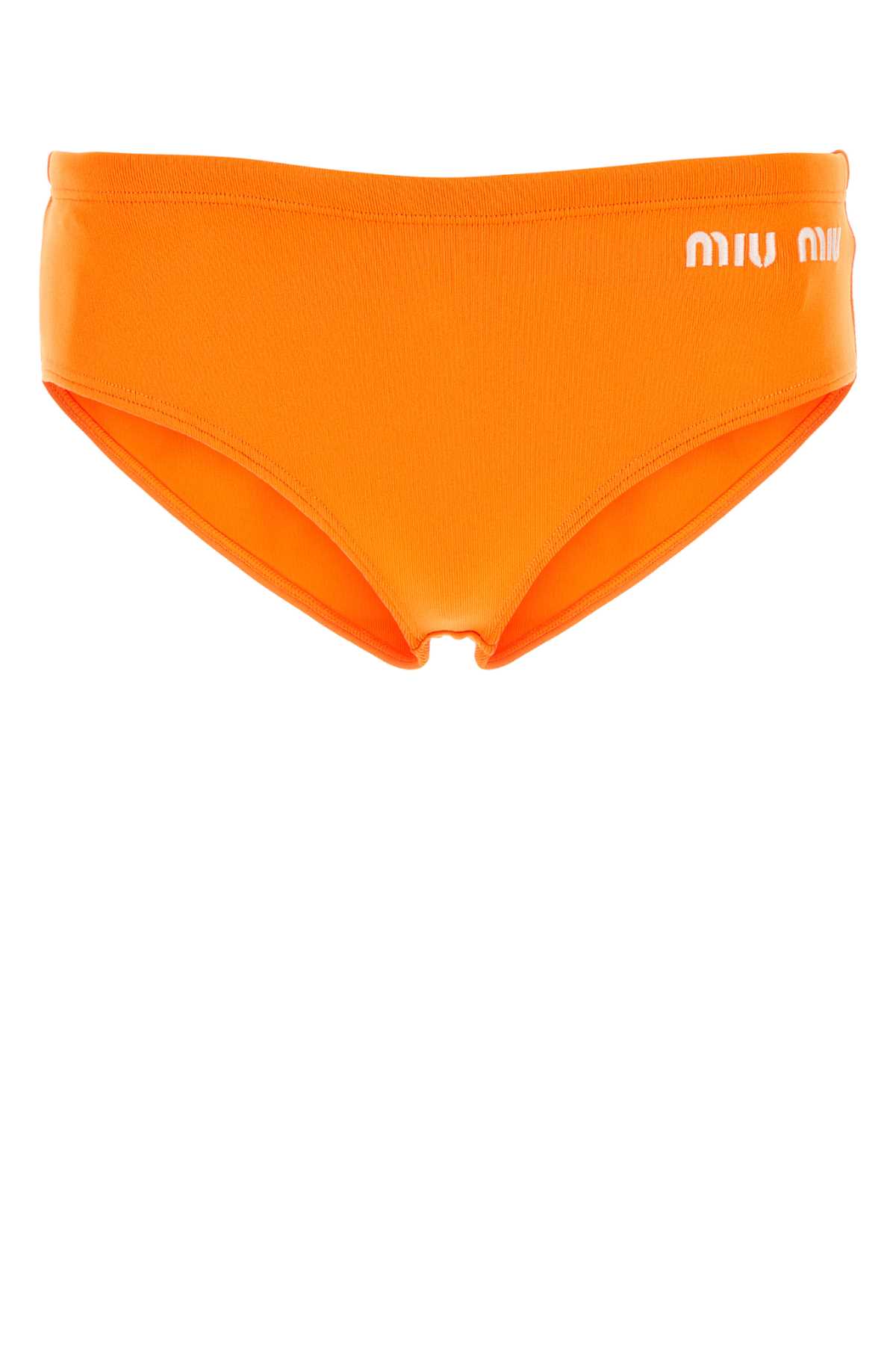 Fluo Orange Stretch Nylon Bikini Bottom