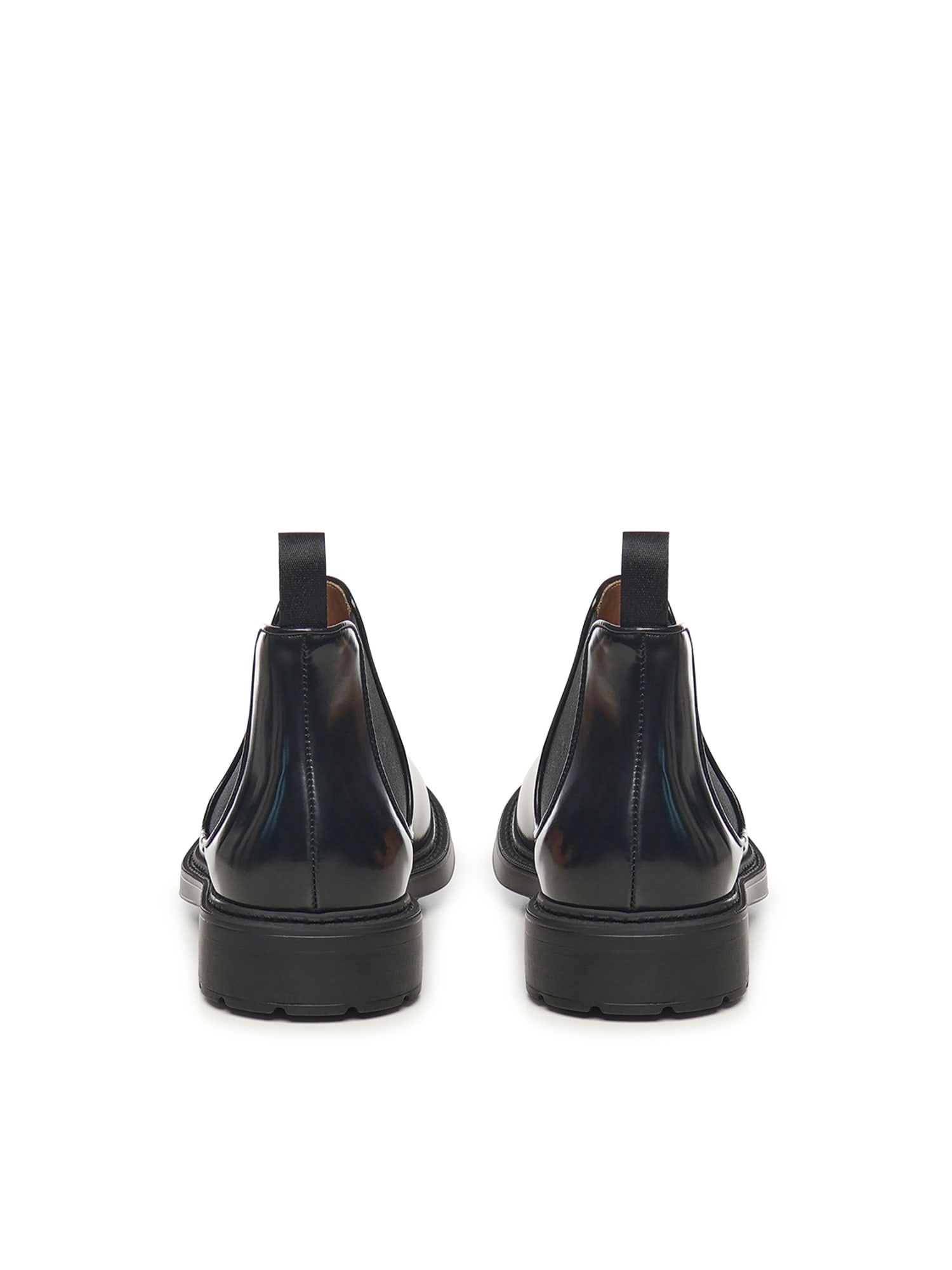 Doucal's Elastic-band Leather Boots In Black