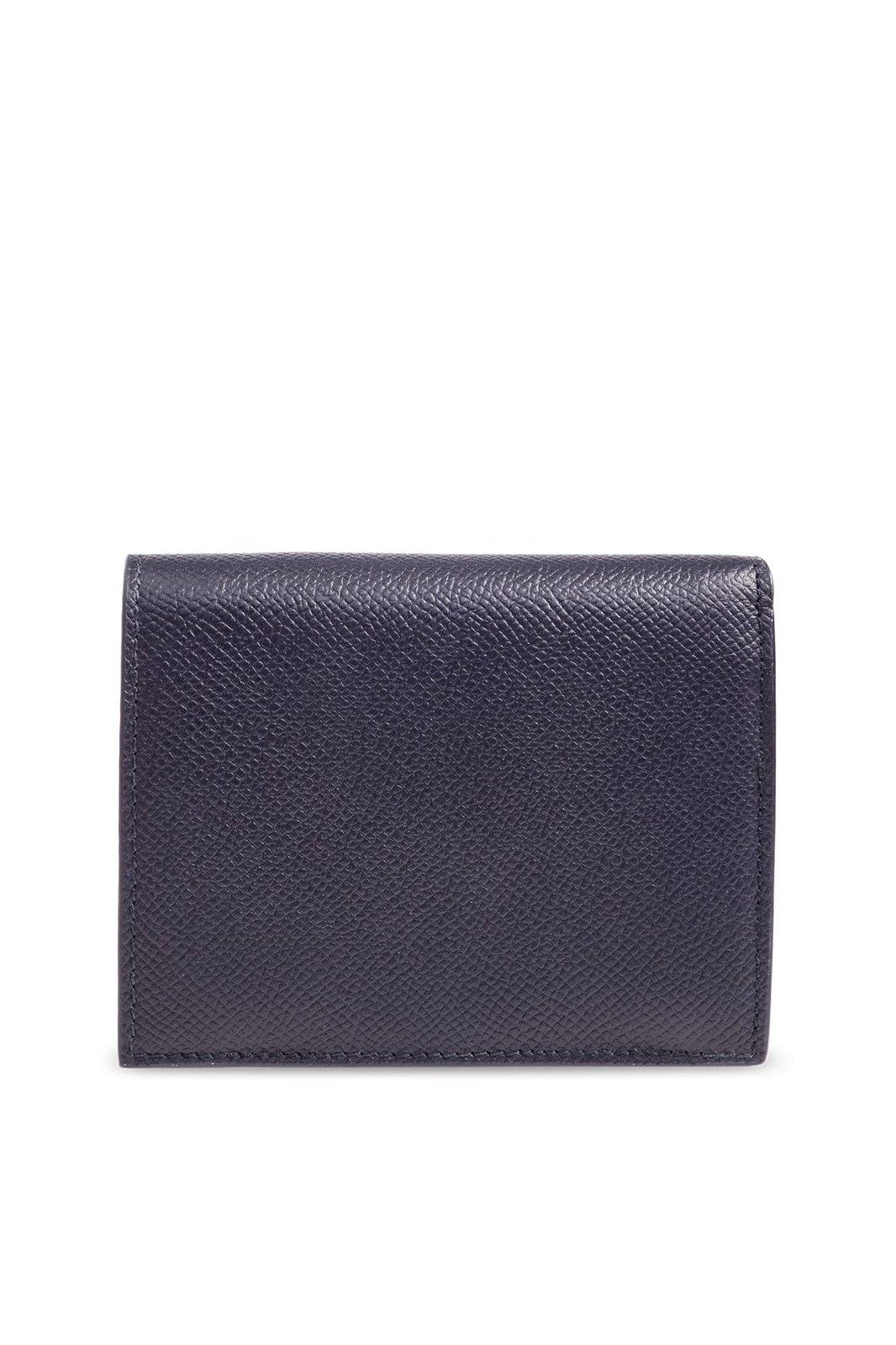 Shop Ferragamo Gancini Compact Wallet In Blue
