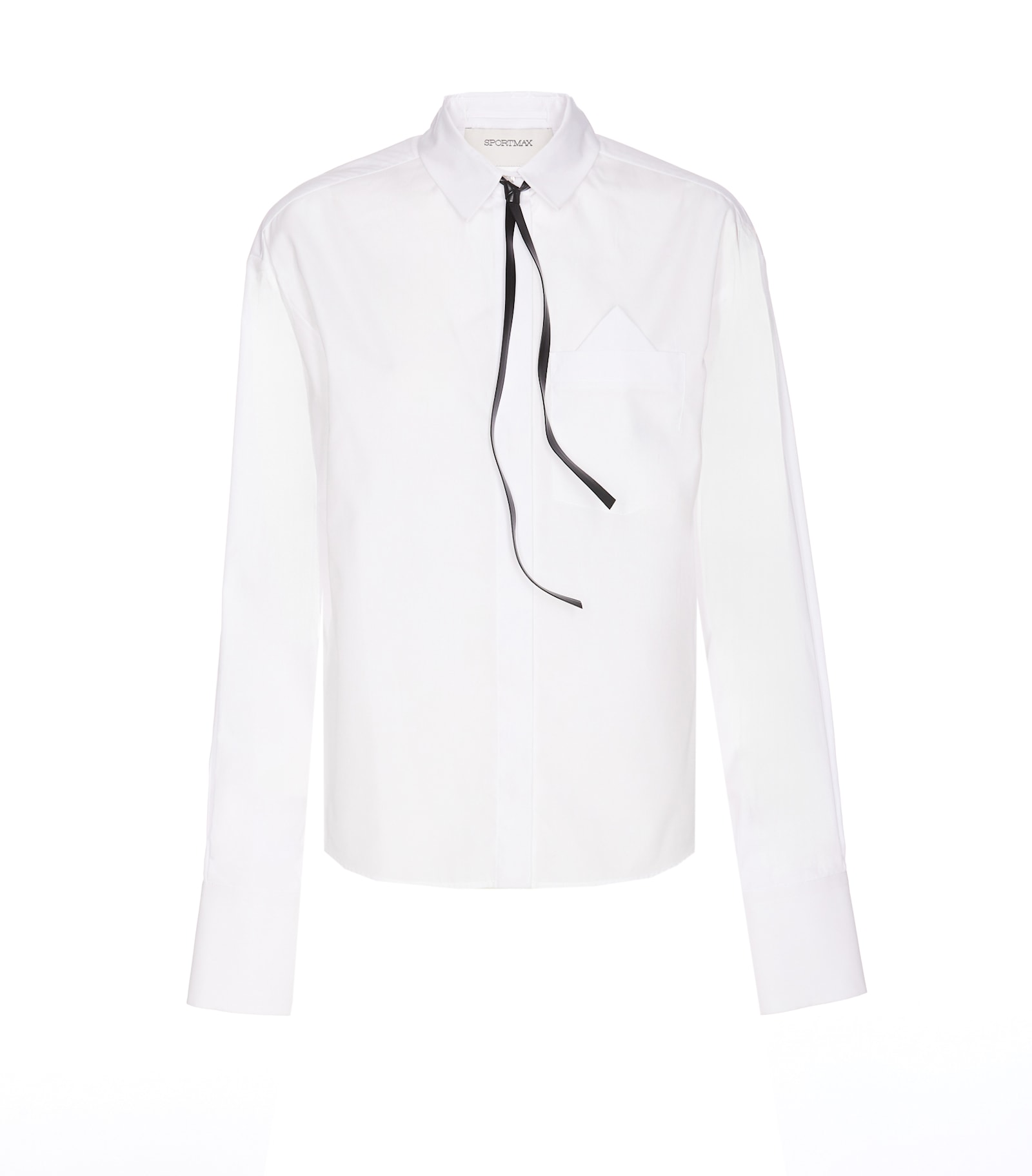 Shop Sportmax White Poplin Gesso Shirt