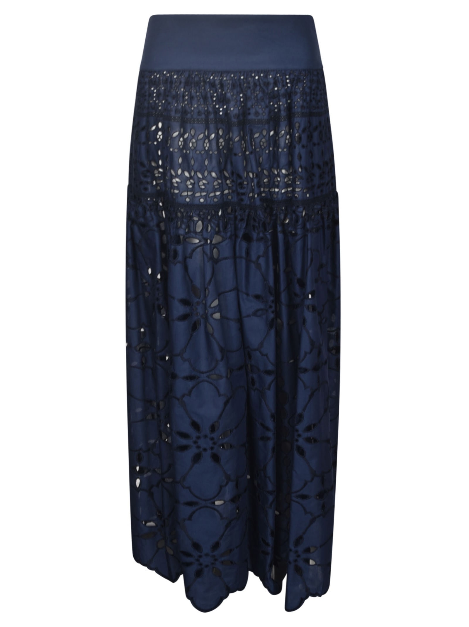 Shop Ermanno Scervino High Waist Skirt In Blue