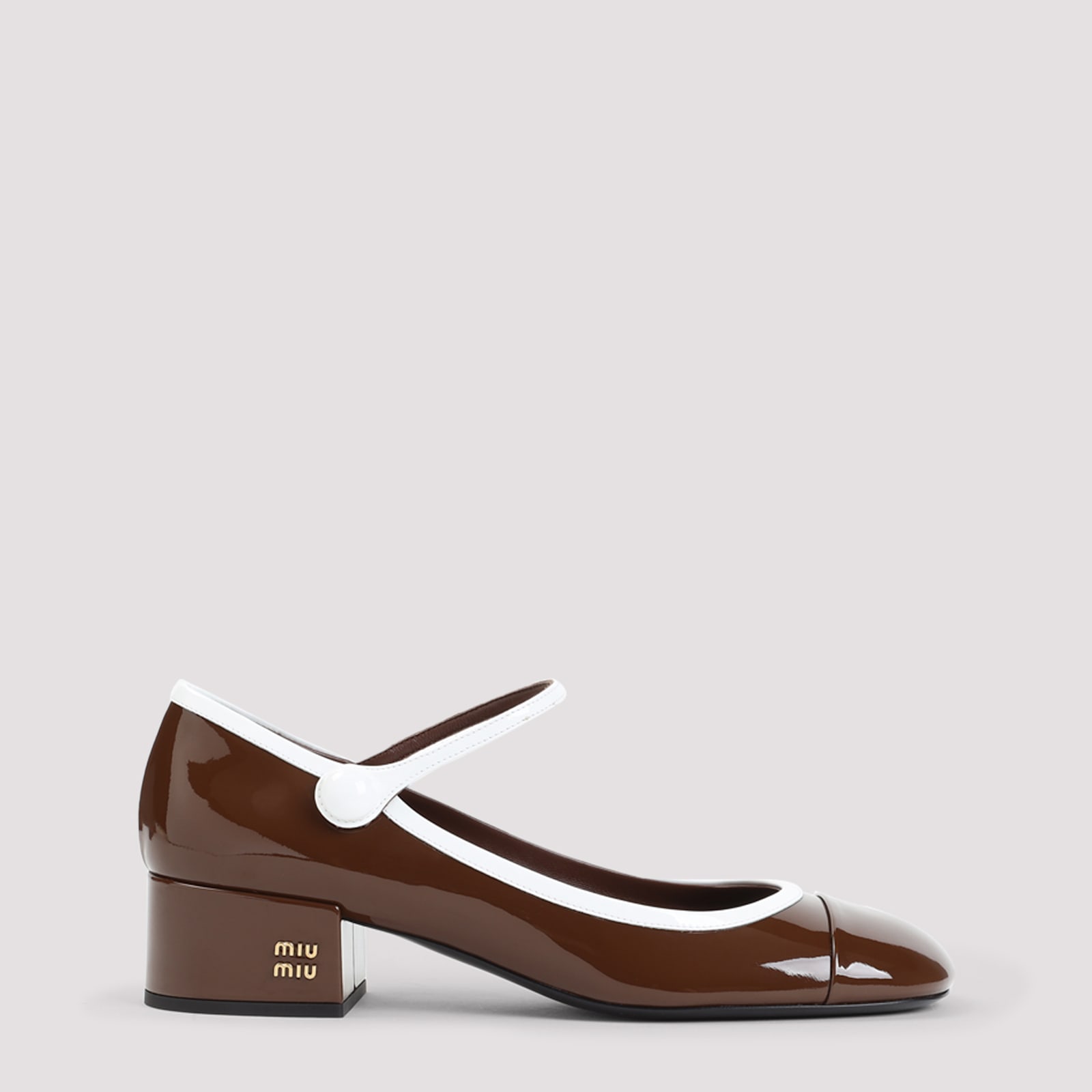 Miu Miu Bicolor Patent Leather Block-heel Mary Jane Pumps In Multi