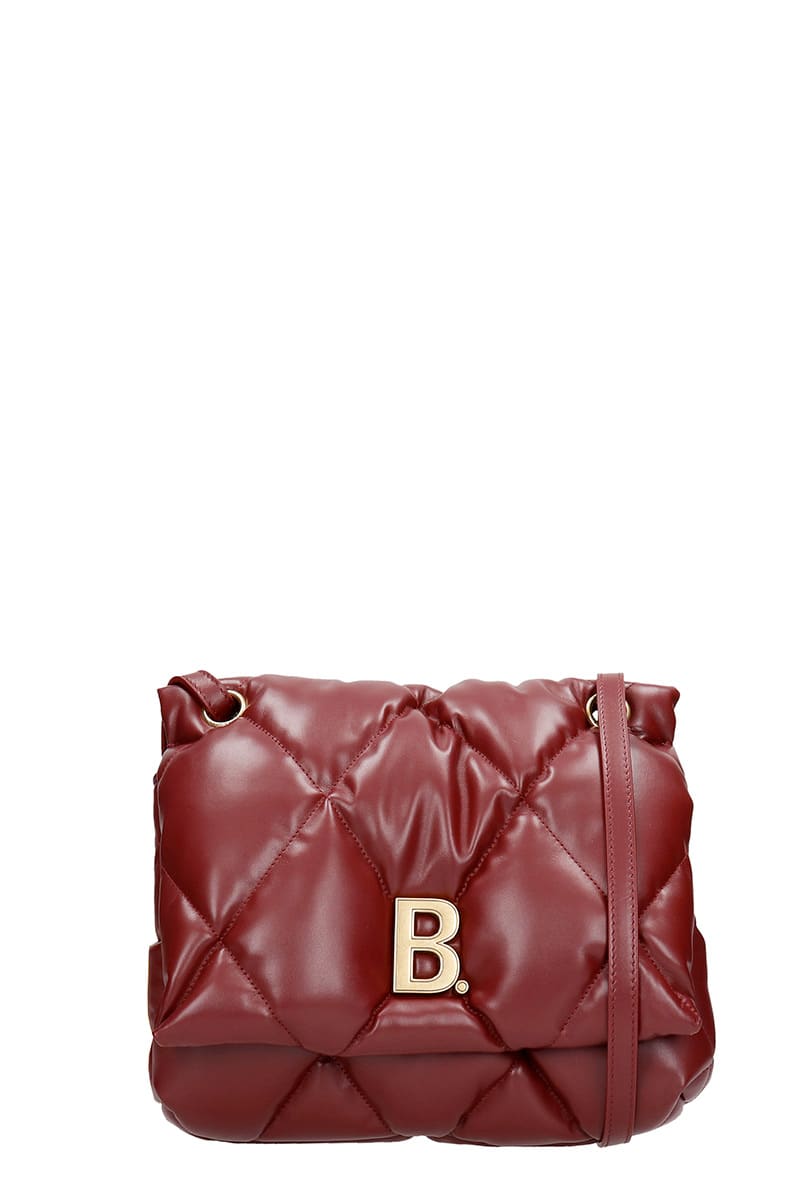 Balenciaga Touch Puffy Shoulder Bag In Bordeaux Leather