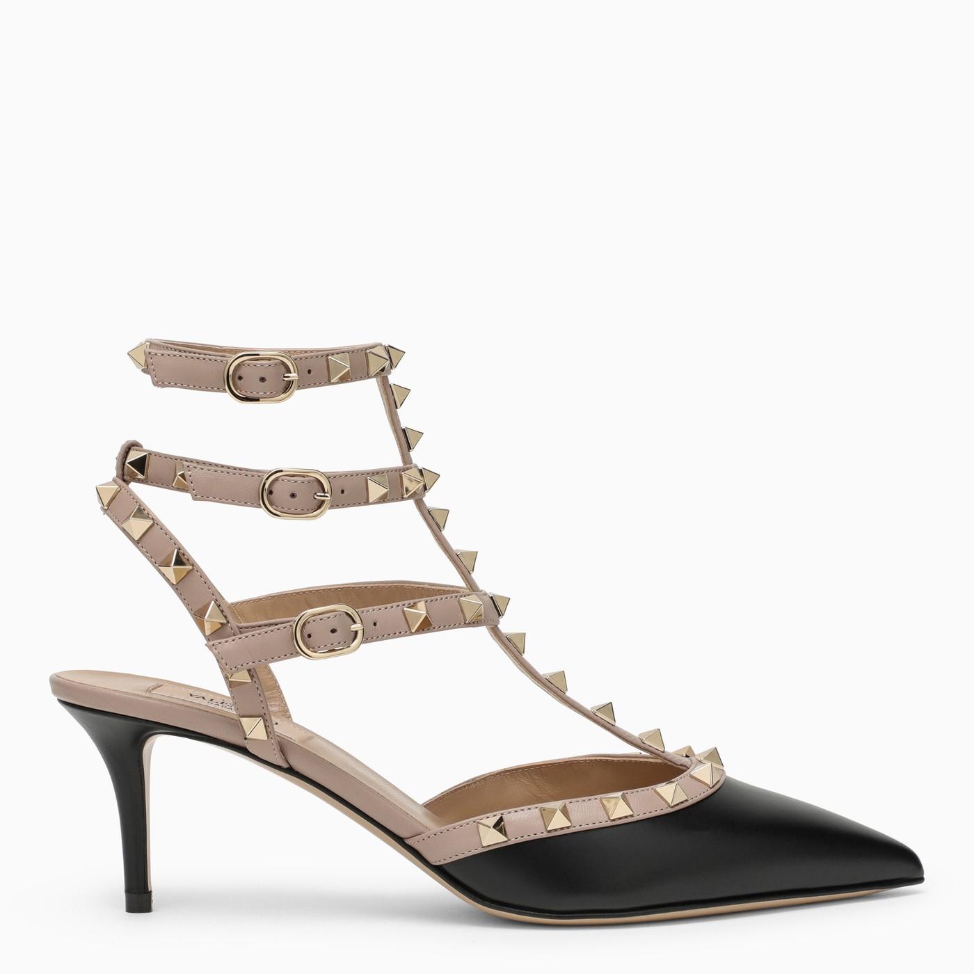 Shop Valentino Black\/poudre Rockstud Slingback