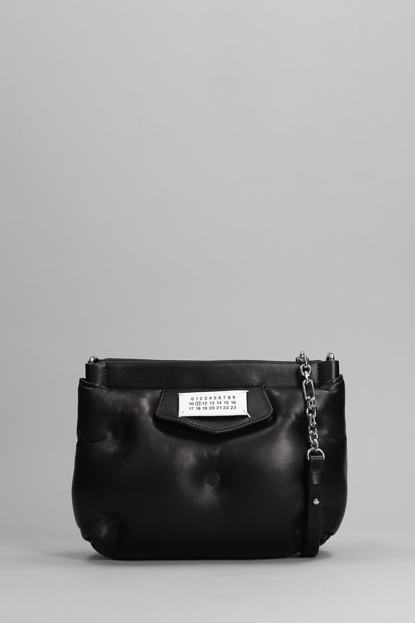 Shop Maison Margiela Gran Slam Shoulder Bag In Black Leather