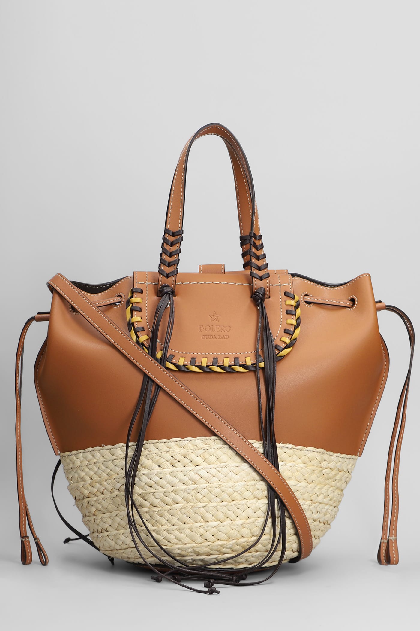 Bolero Tote In Beige Raffia