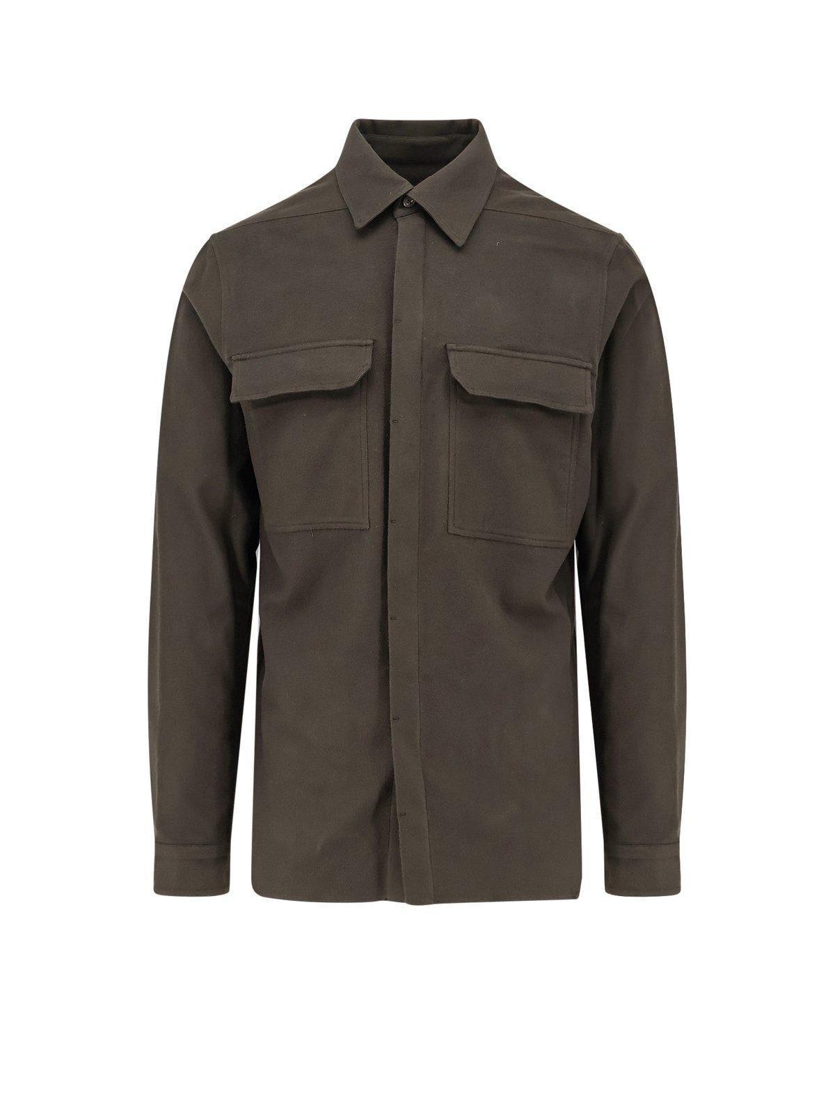 Shop Rick Owens Button-detailed Long-sleeve Shirt