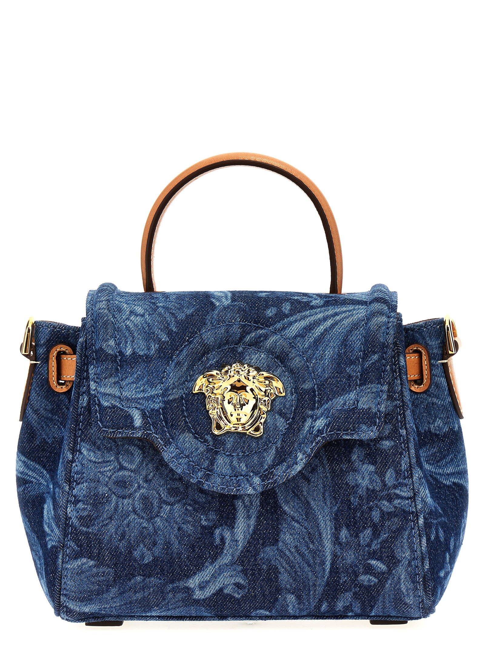 Versace Barocco Small Handbag In Blue