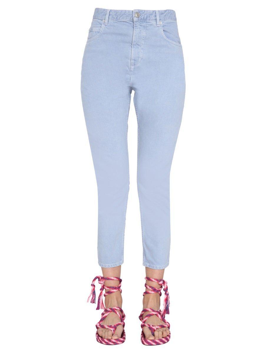 Shop Marant Etoile Lanea High-waisted Jeans In Baby Blue