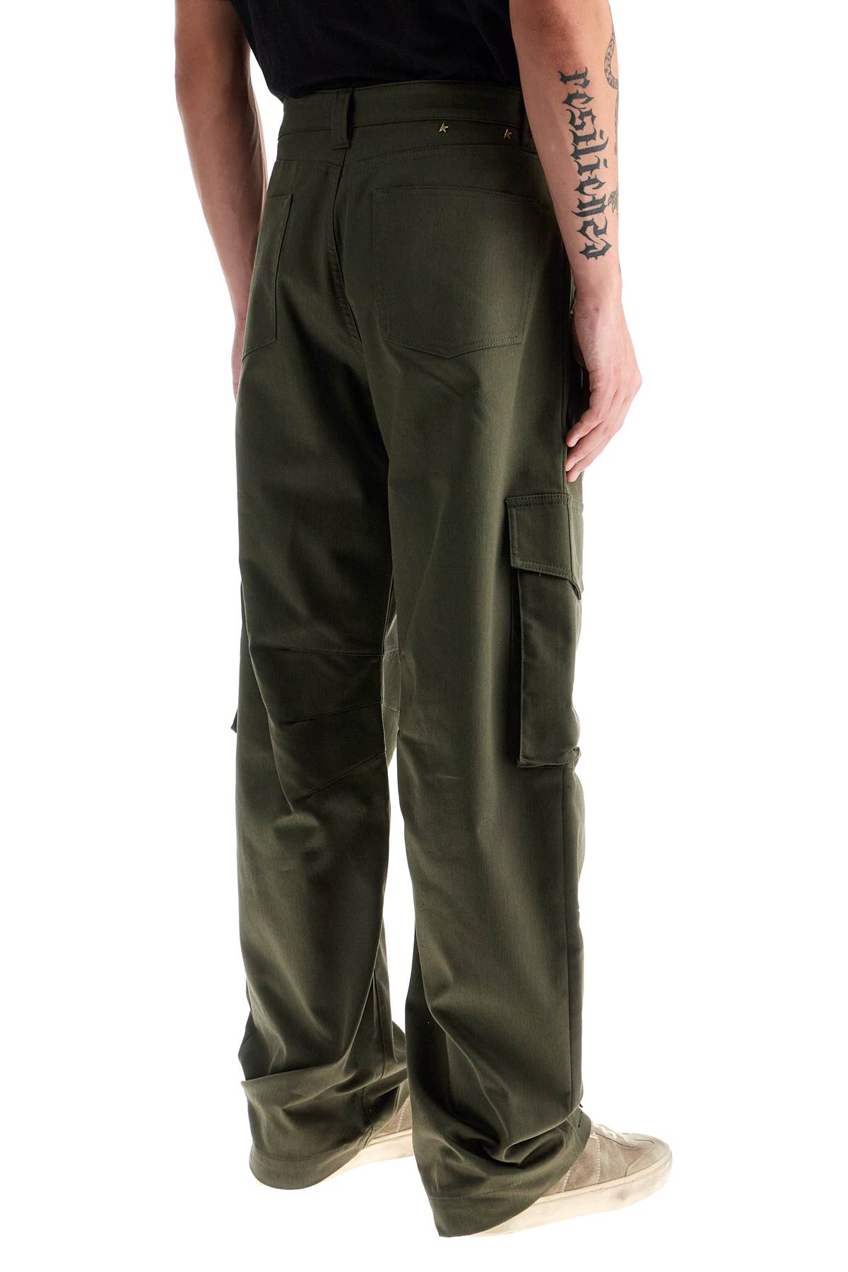 Shop Golden Goose Twill Cargo Pants In Italian In Ivy Green (green)