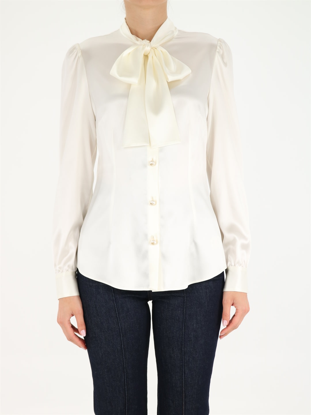 Dolce & Gabbana White Silk Shirt