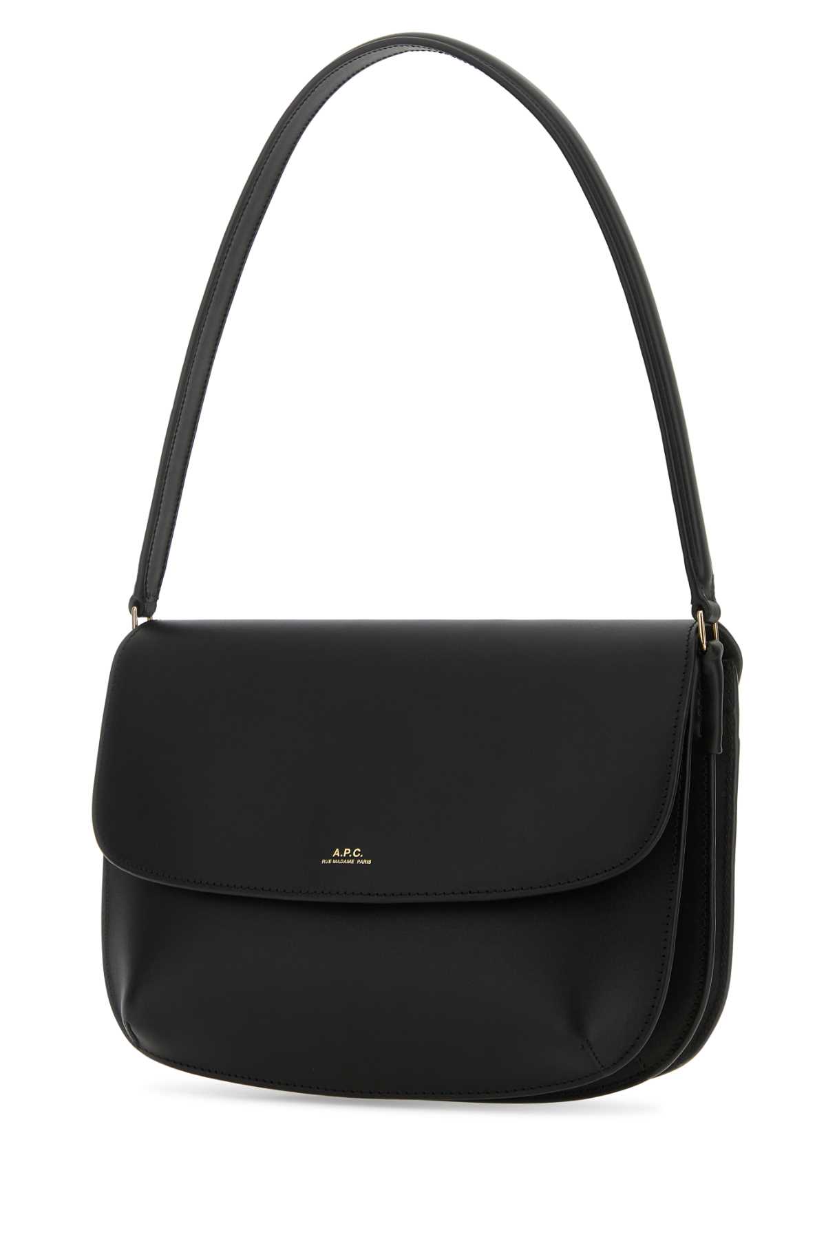 Apc Sarah Logo-embossed Leather Shoulder Bag In Black