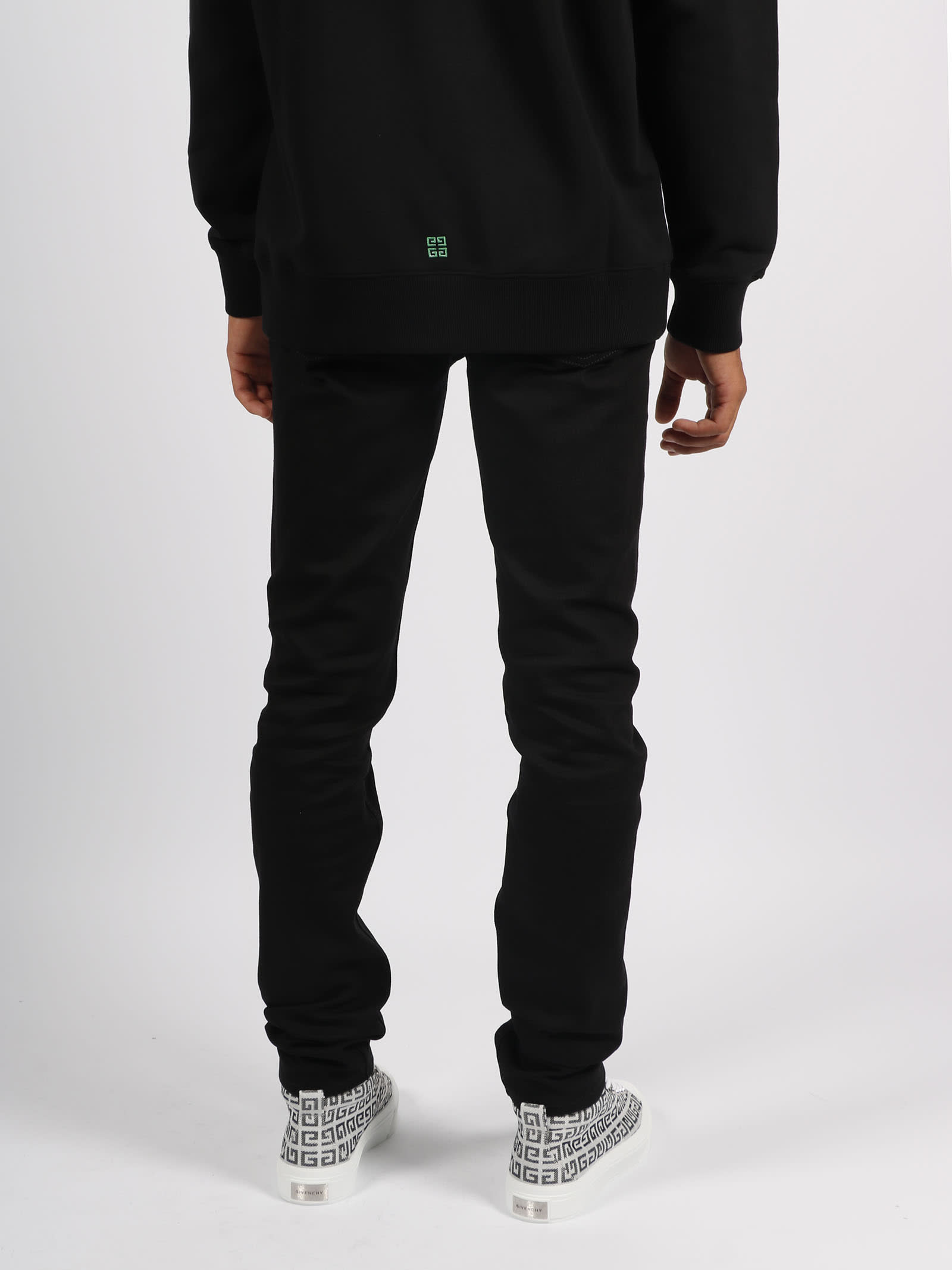 Shop Givenchy Fleece Trousers In Black