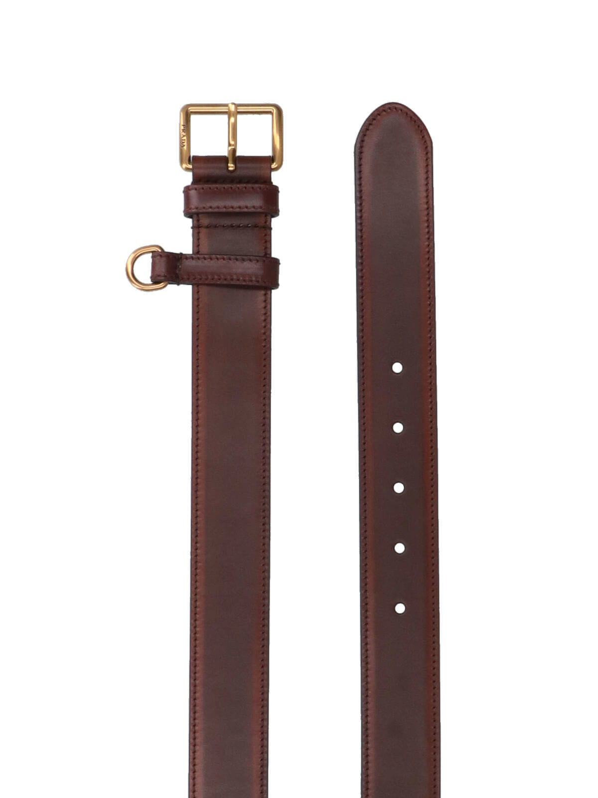 Prada Calf Leather Belt In Brown