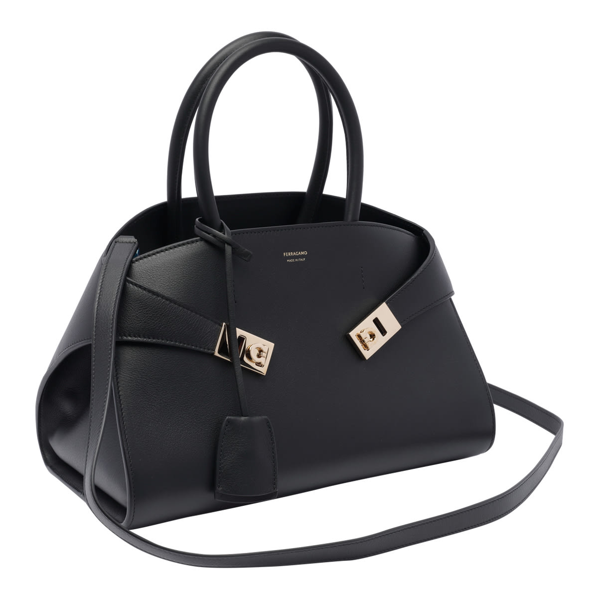 Ferragamo Hug Black Small Top Handle Bag