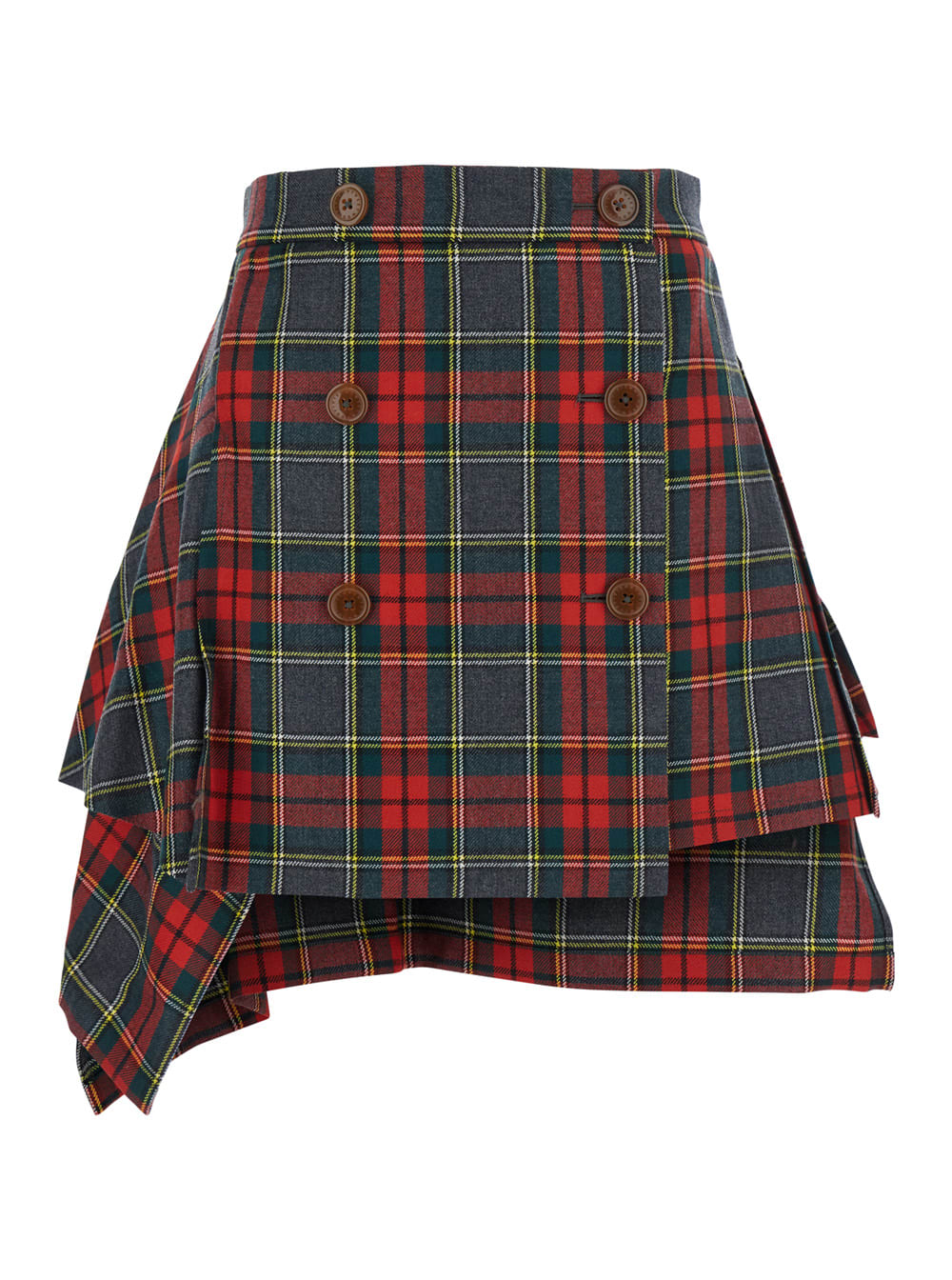 Vivienne Westwood Infinity Plaid Virgin Wool Miniskirt In Multi