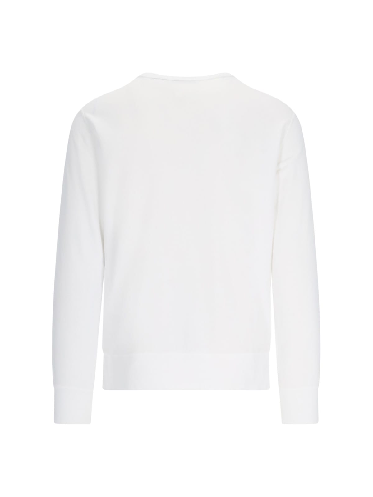 Shop Polo Ralph Lauren Logo Crewneck Sweatshirt In White