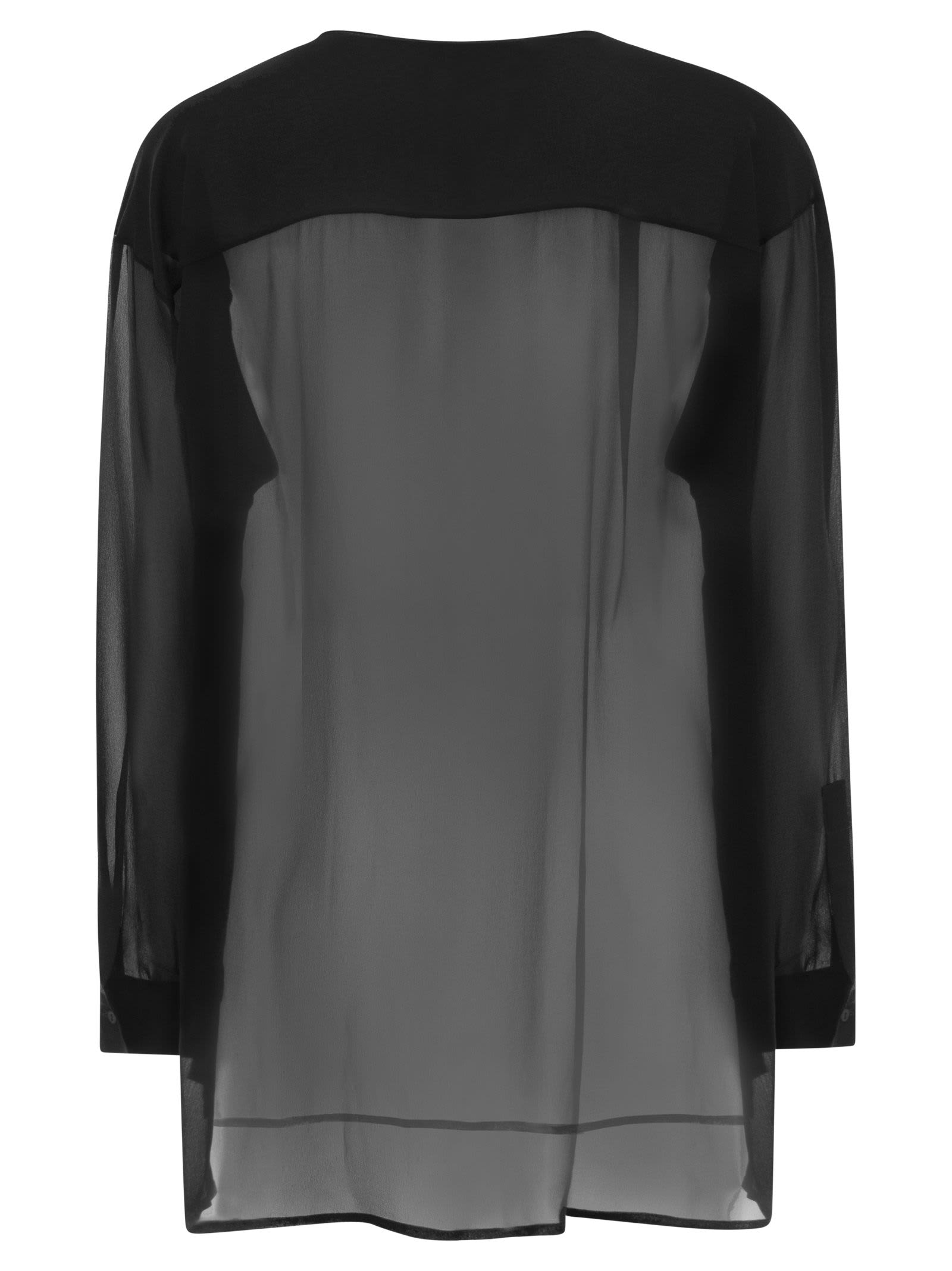 Shop Fabiana Filippi Silk Blouse In Nero