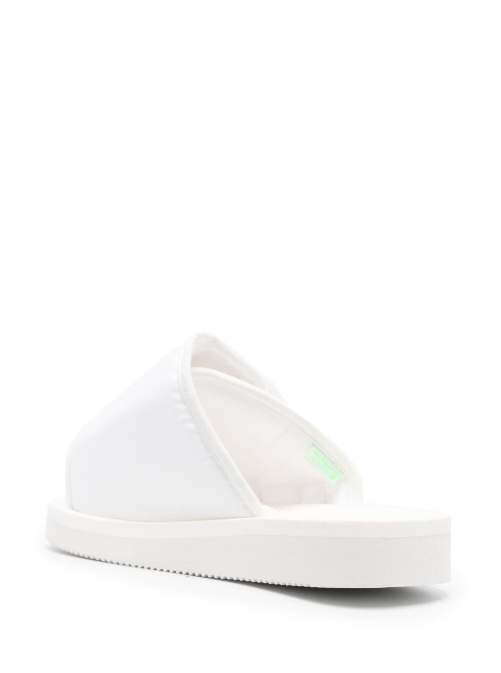 Shop Suicoke Kaw-cab White Sandals With Velcro Fastening In Nylon Man