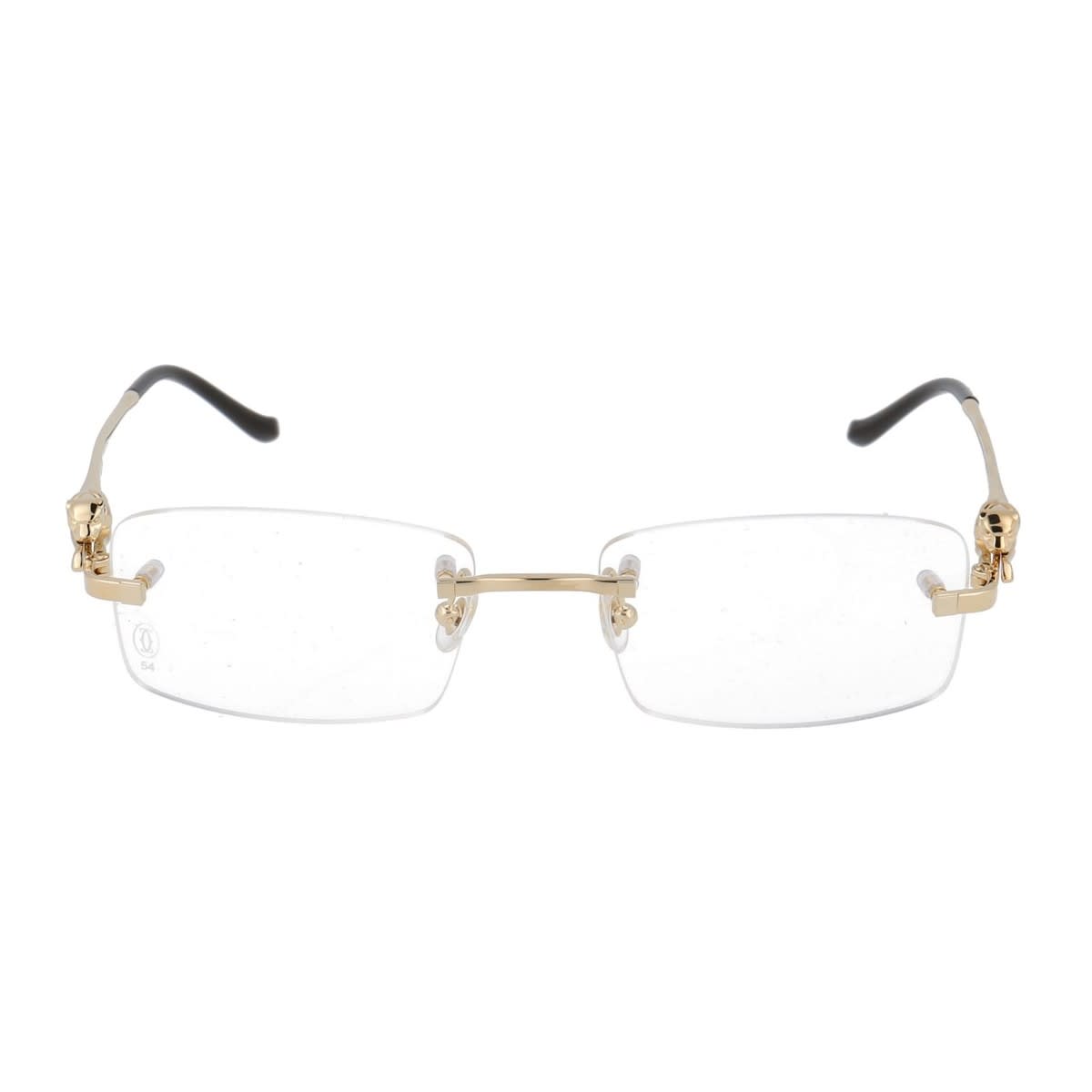 Cartier Ct0281o Panthère De 001 Gold Glasses