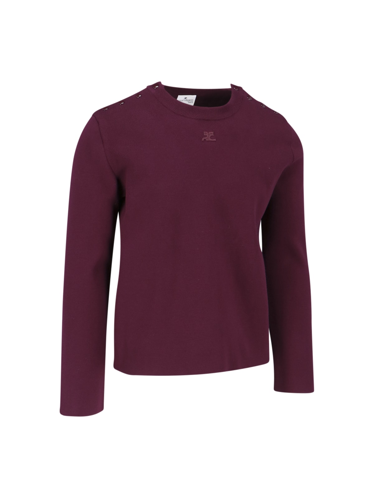 Shop Courrèges Snaps Sweater In Purple