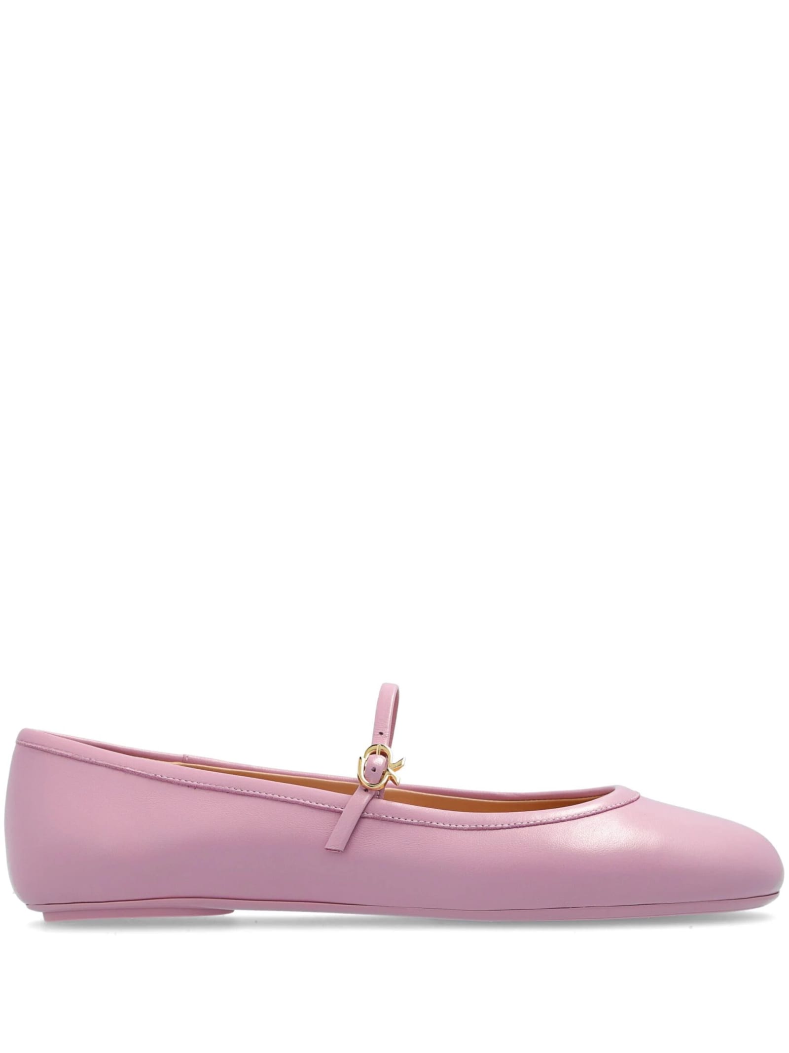 Shop Gianvito Rossi Carla Flat Ballerinas In Pink Nappa